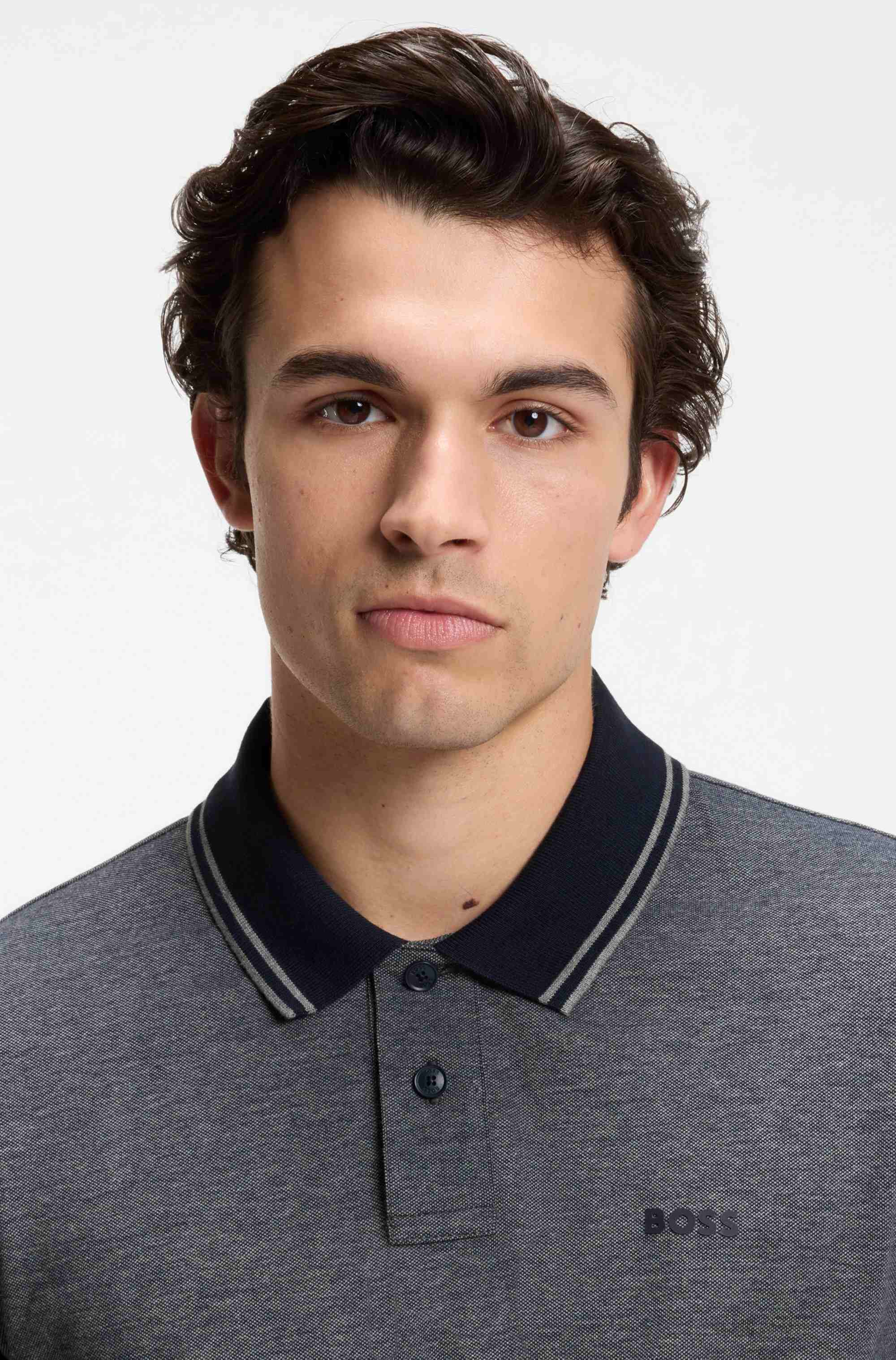 Cotton-piqué polo shirt with logo print