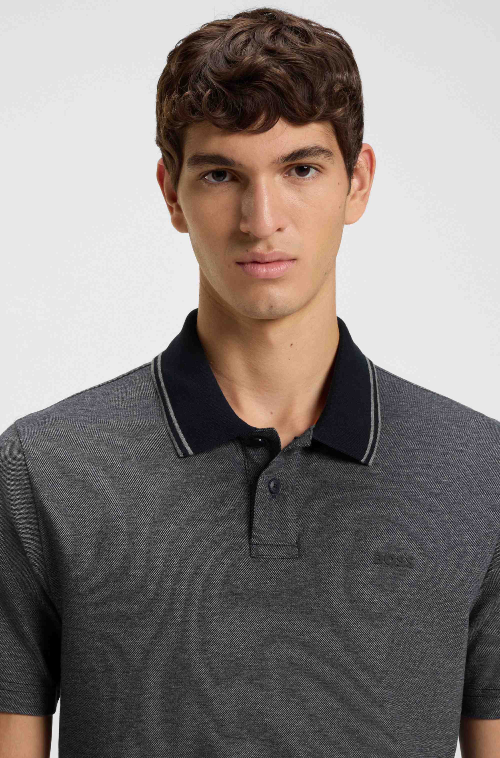 Cotton-piqué polo shirt with logo print