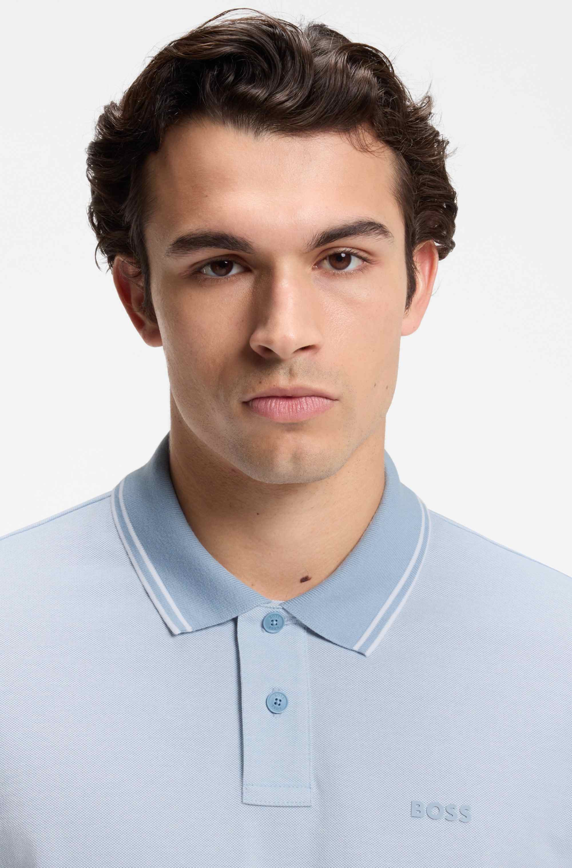 Cotton-piqué polo shirt with logo print