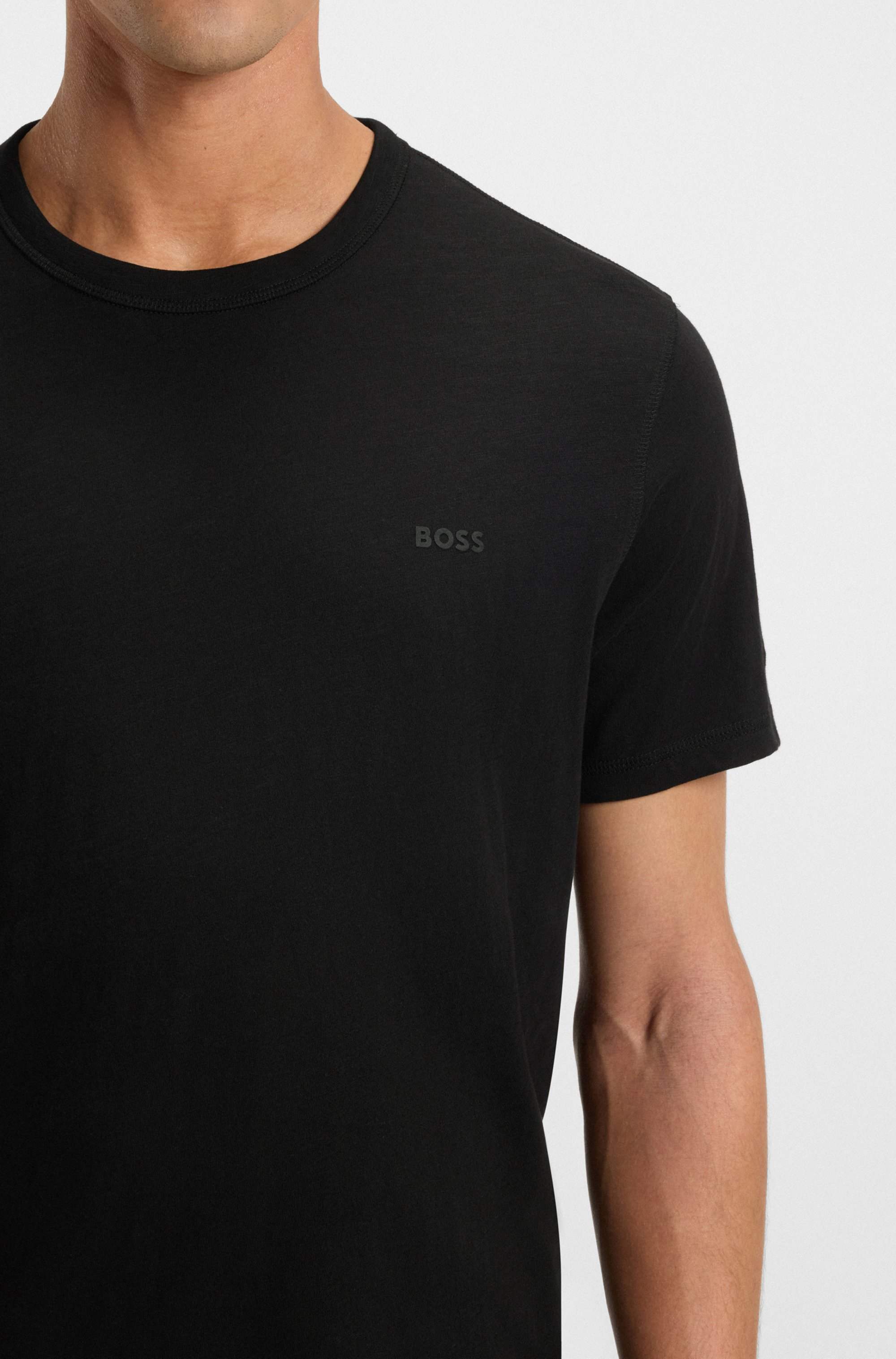 Regular-fit T-shirt in slub cotton with logo detail
