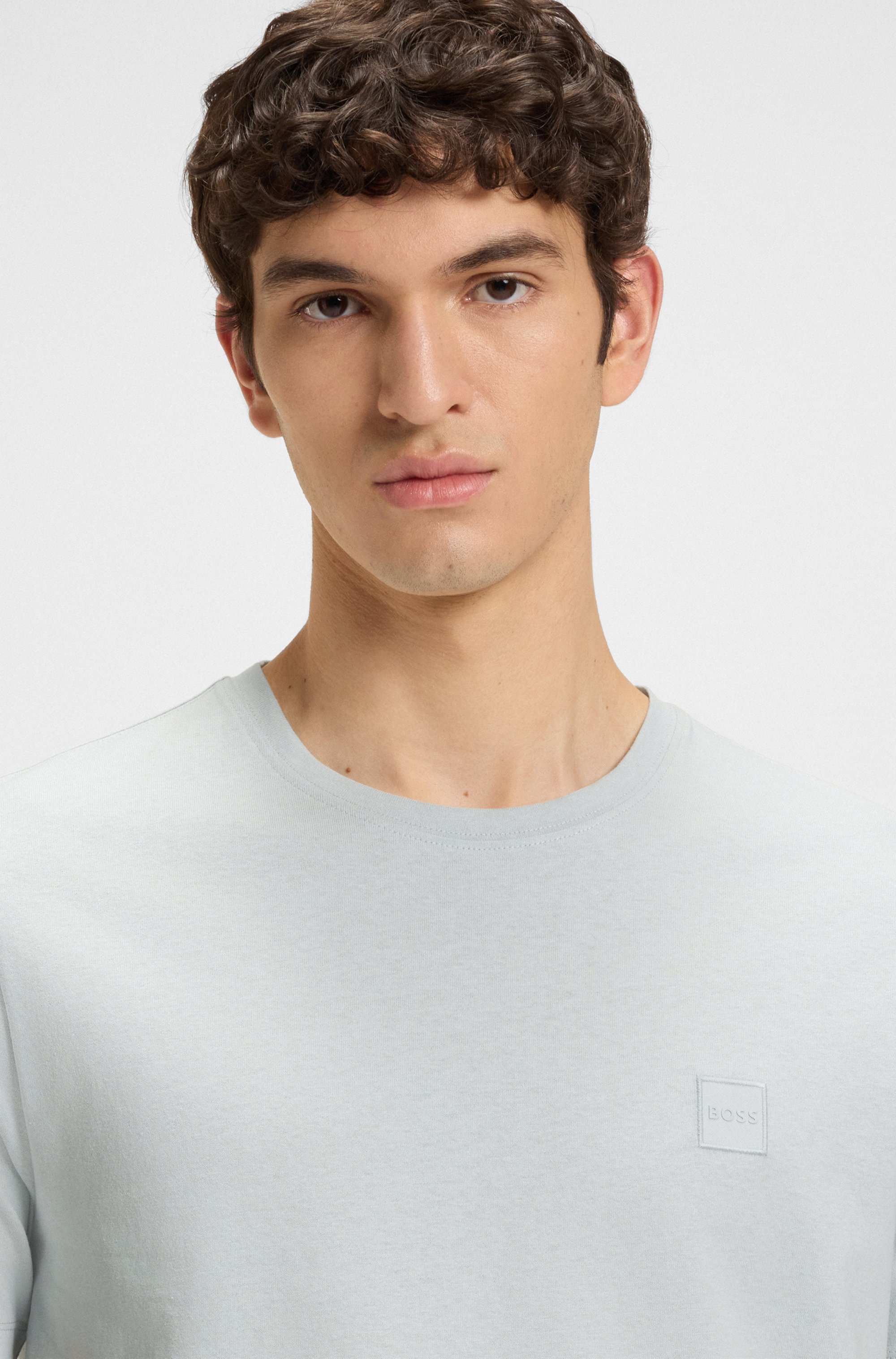 Cotton-jersey T-shirt with logo patch