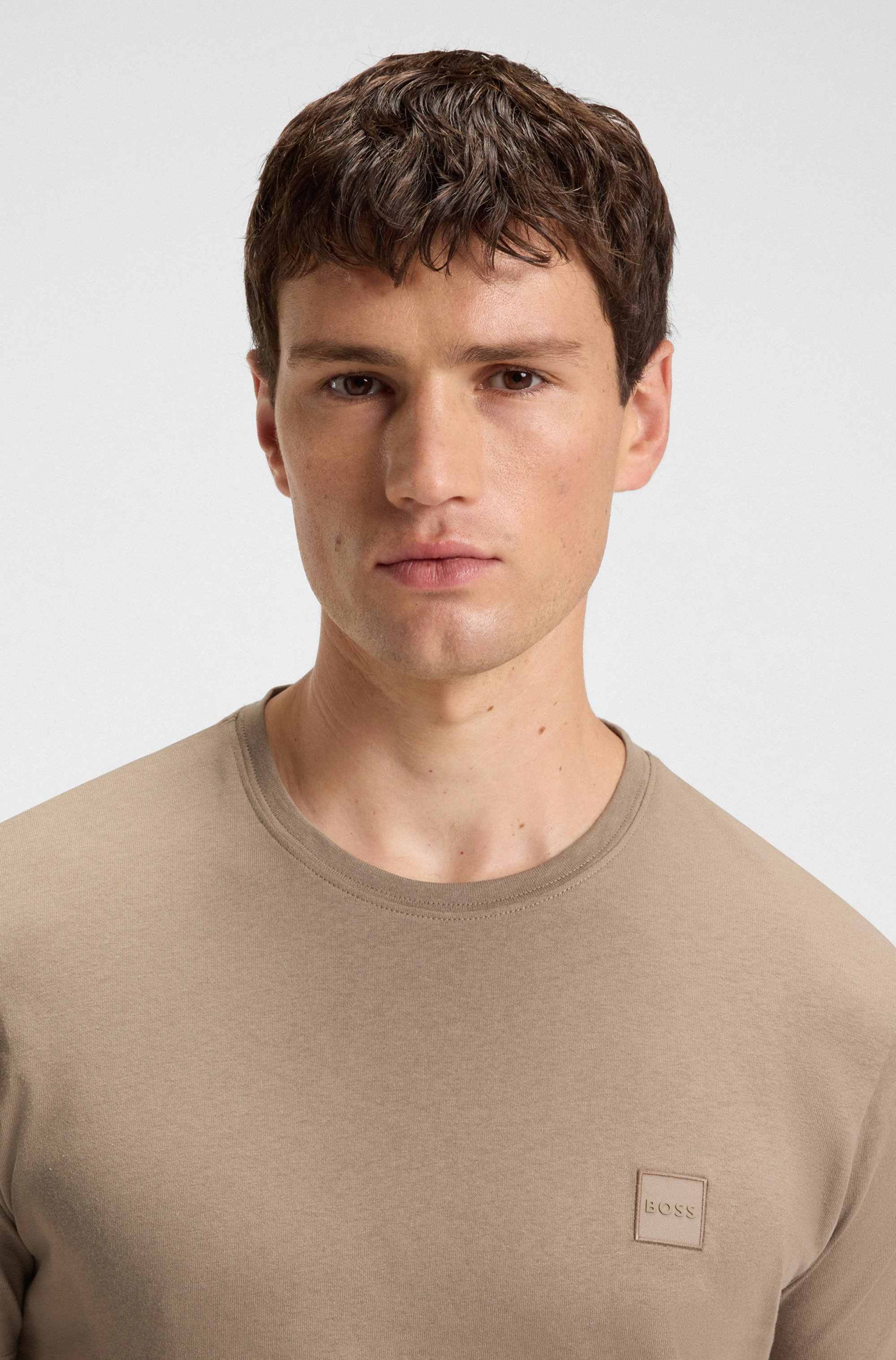 Cotton-jersey T-shirt with logo patch