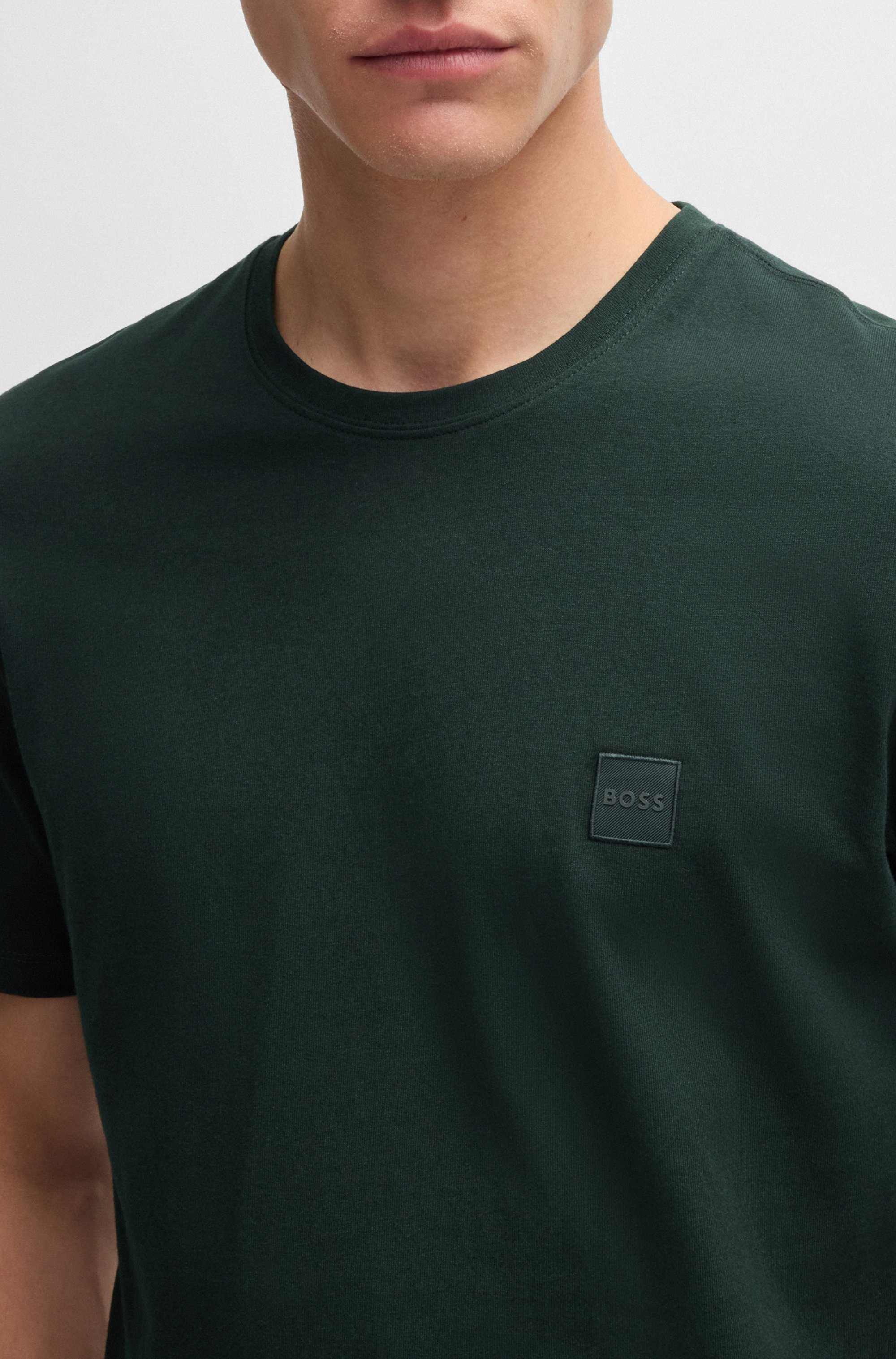 Cotton-jersey T-shirt with logo patch