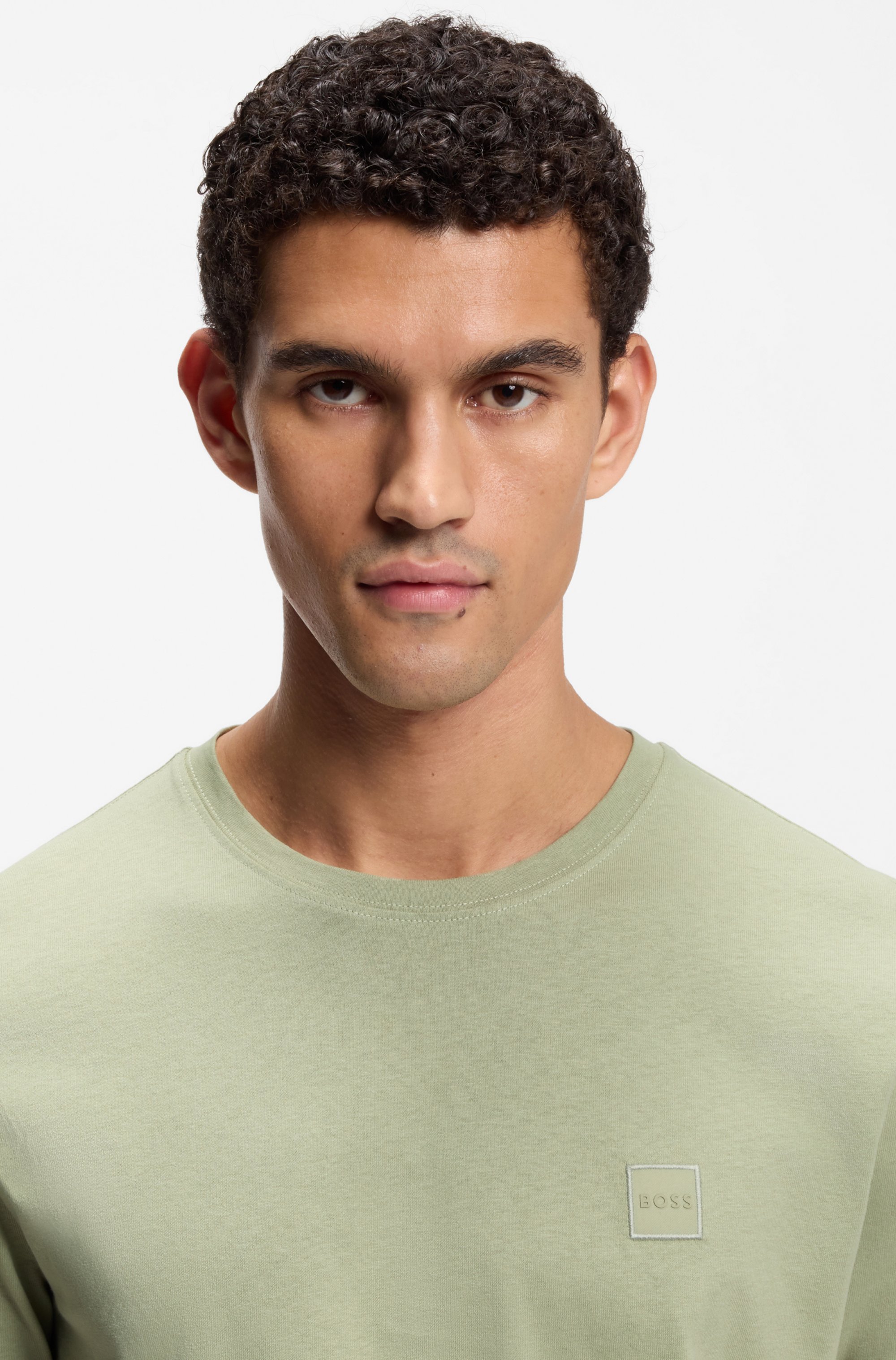 Cotton-jersey T-shirt with logo patch