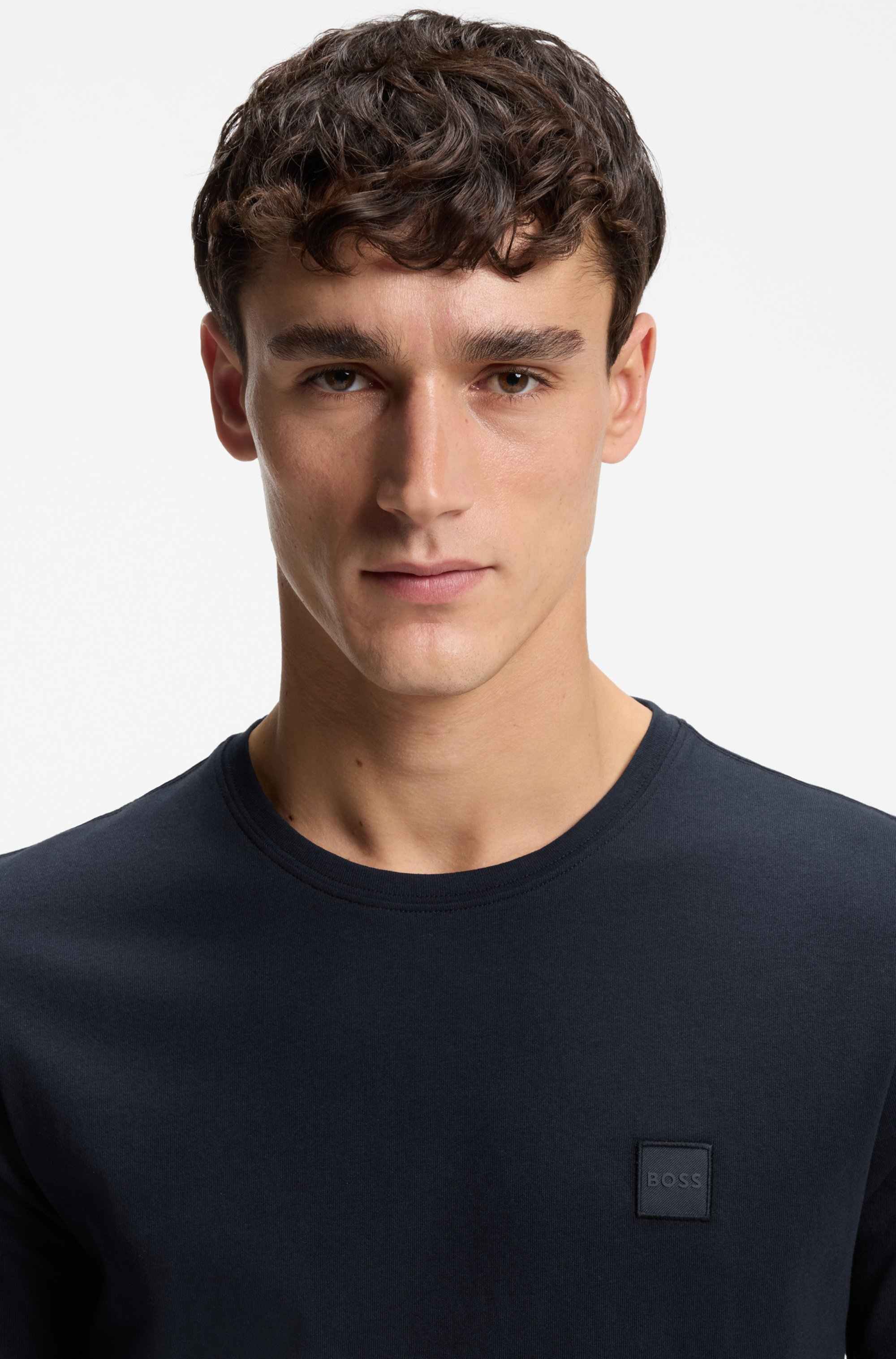 Cotton-jersey T-shirt with logo patch