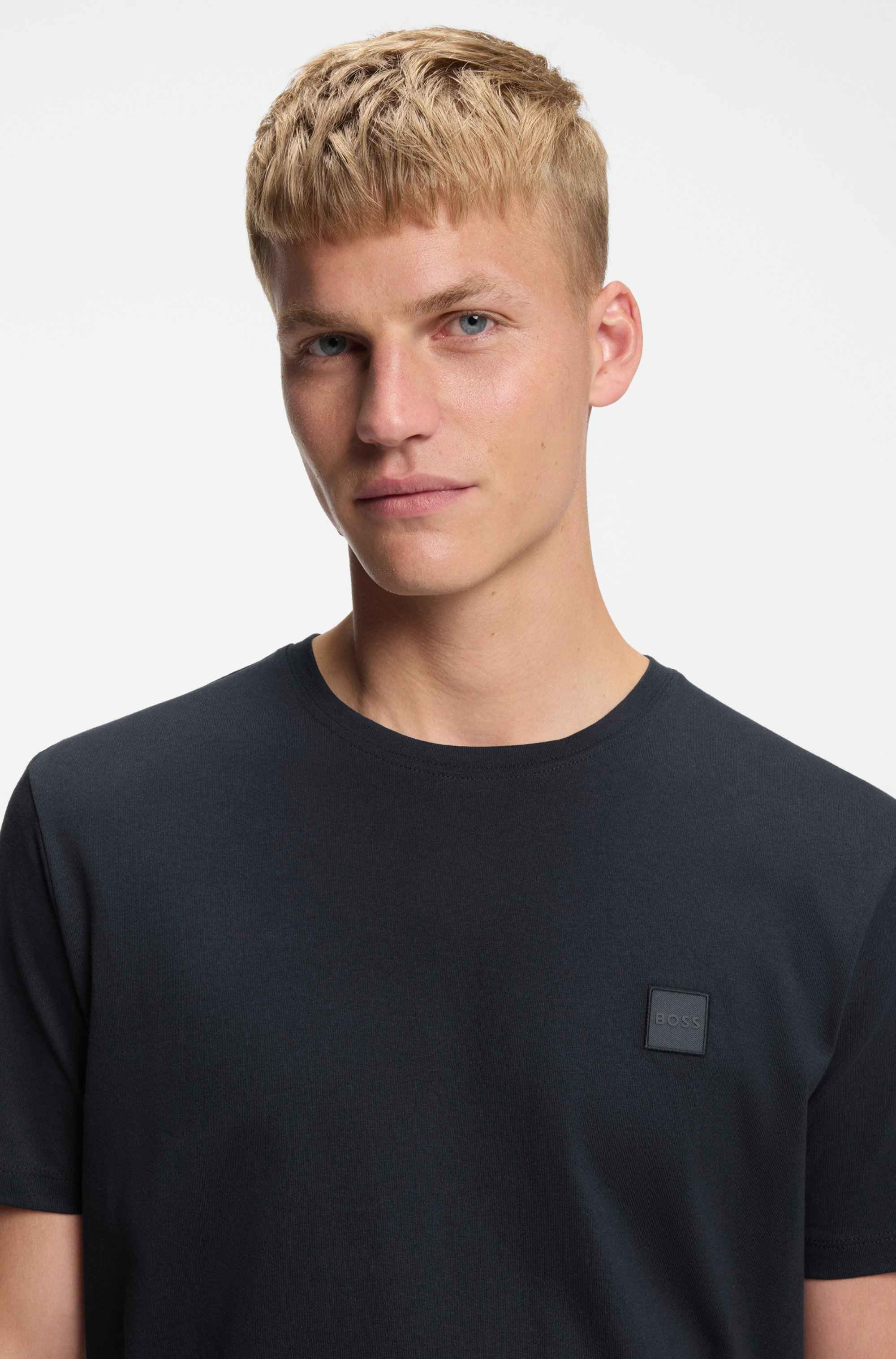 Cotton-jersey T-shirt with logo patch