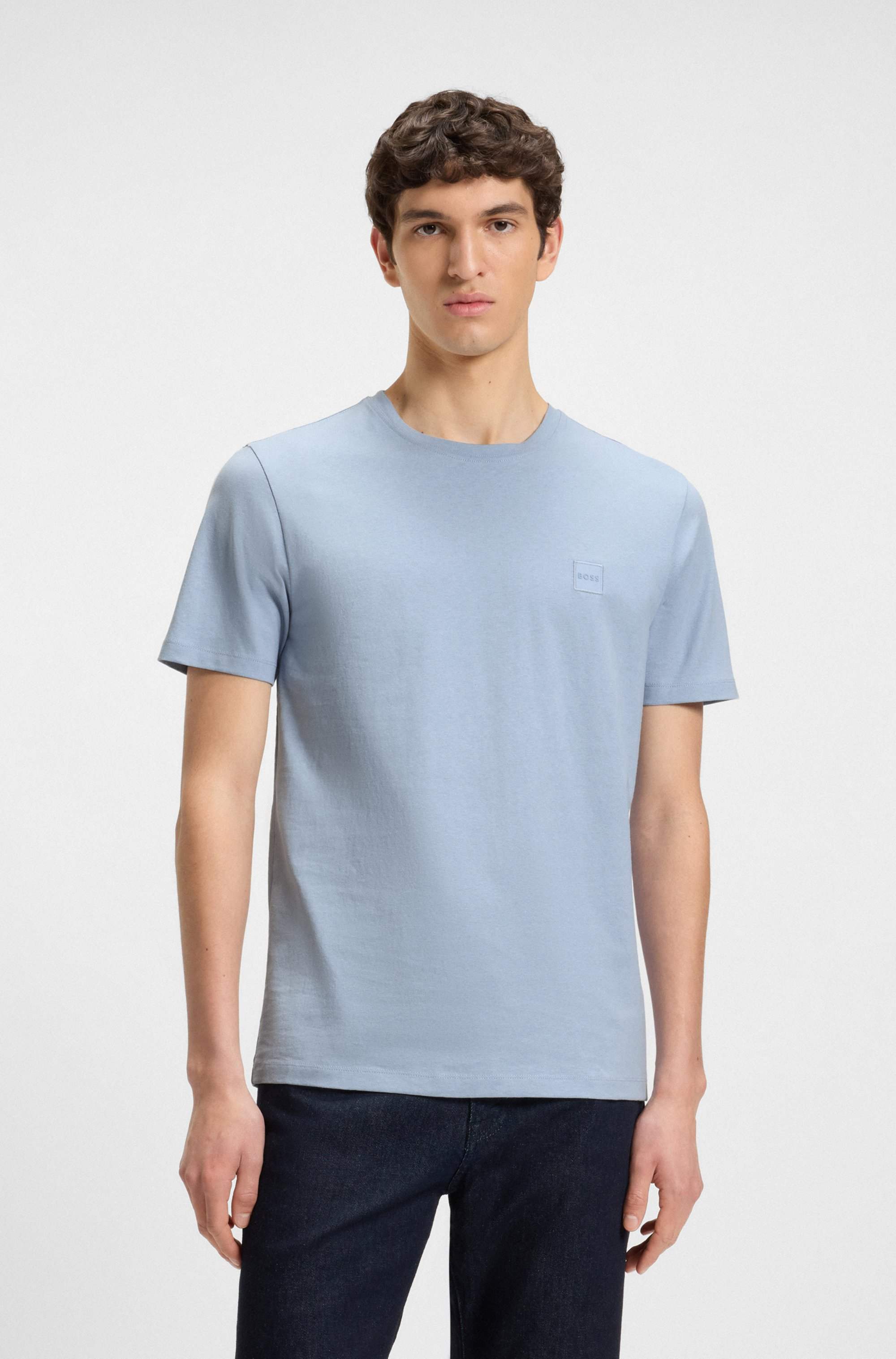Cotton-jersey T-shirt with logo patch