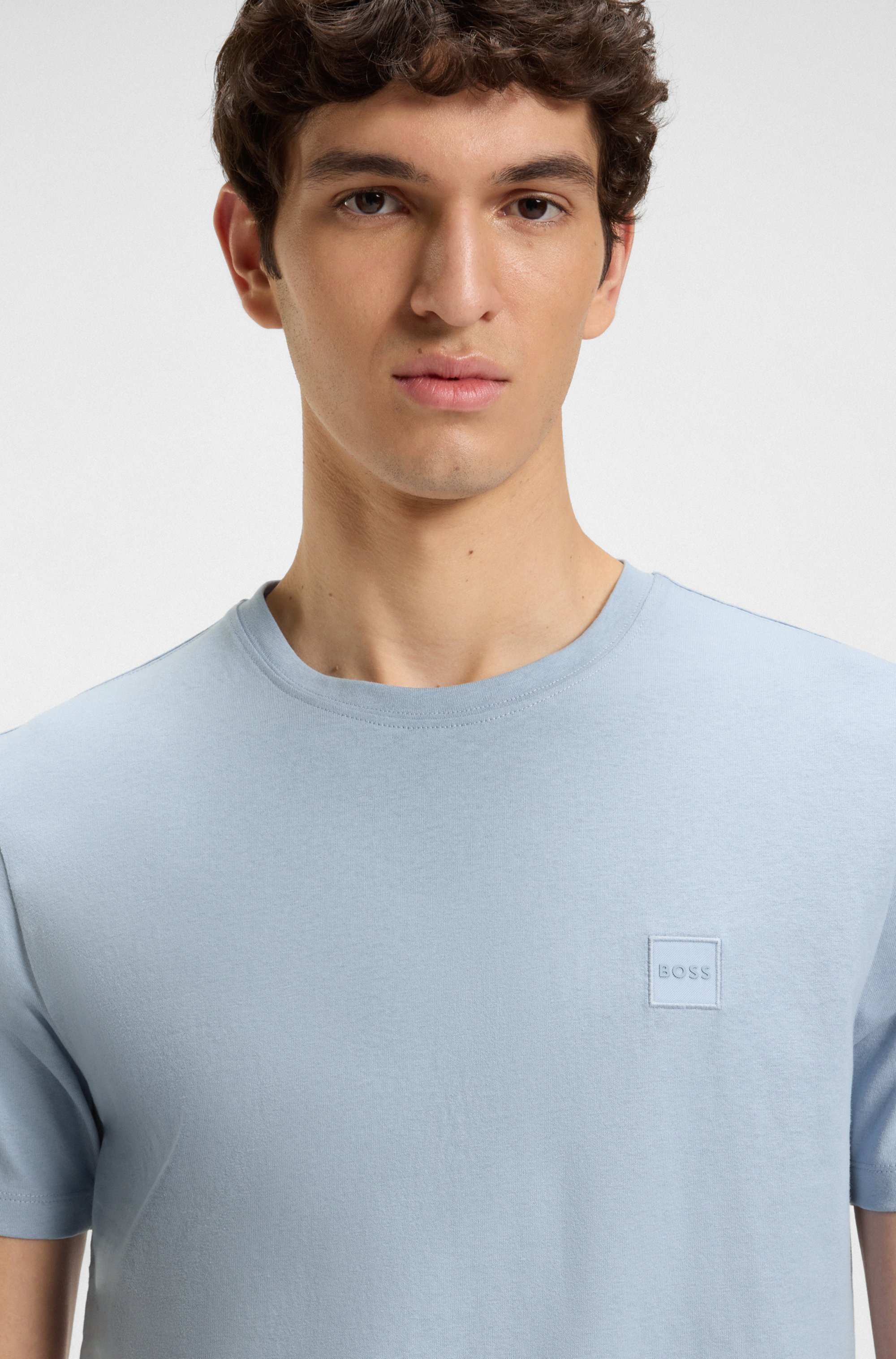Cotton-jersey T-shirt with logo patch