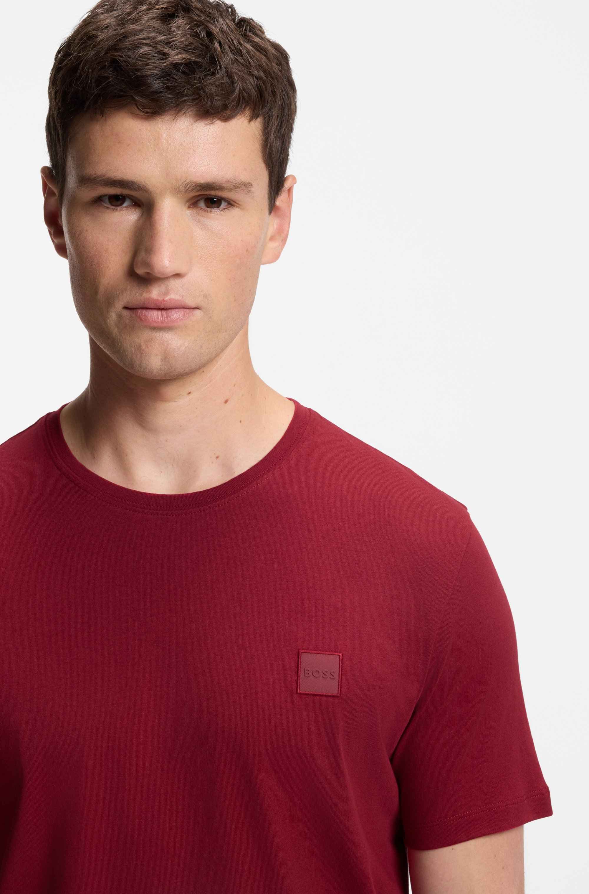 Cotton-jersey T-shirt with logo patch