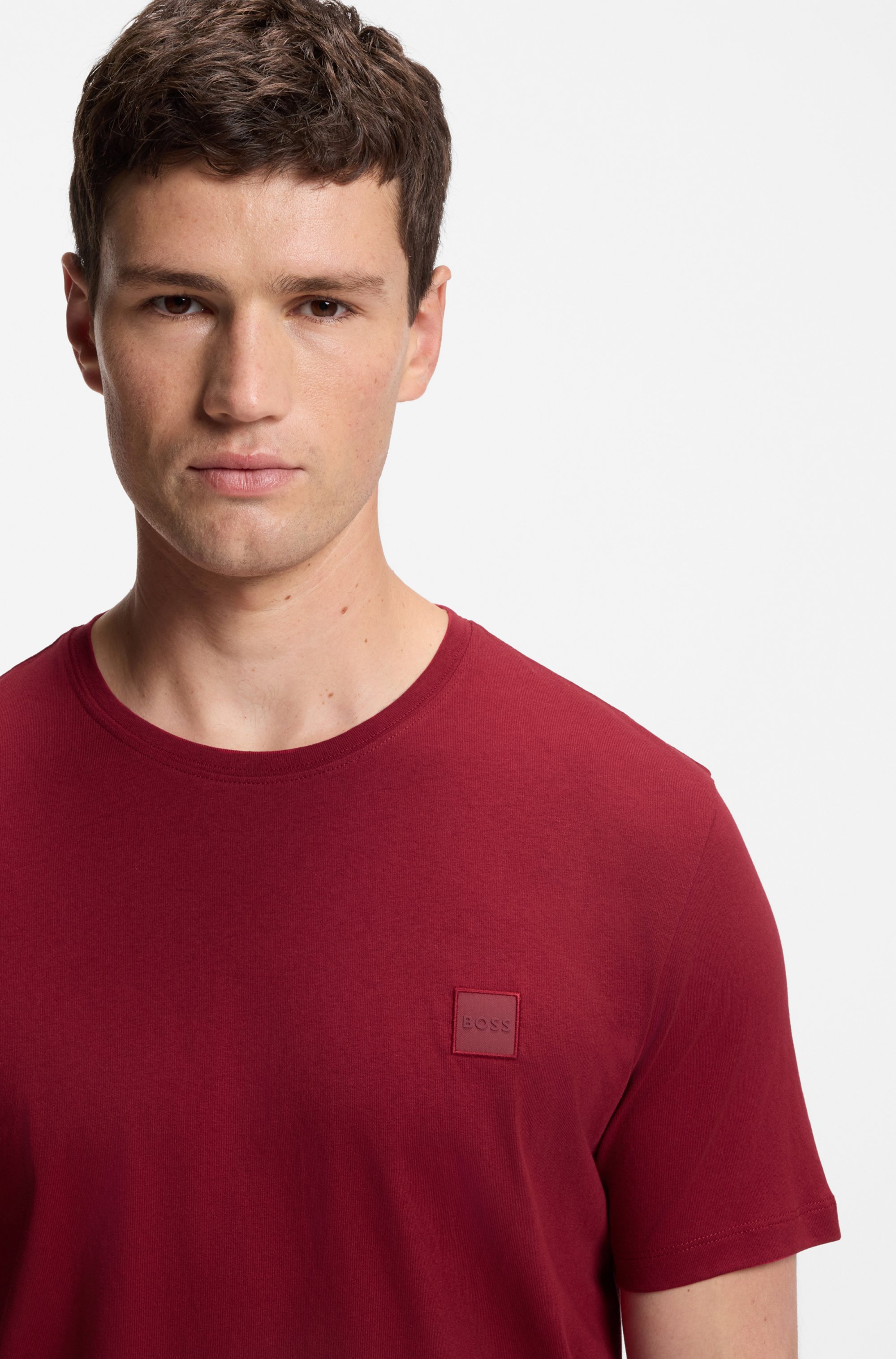 Cotton-jersey T-shirt with logo patch