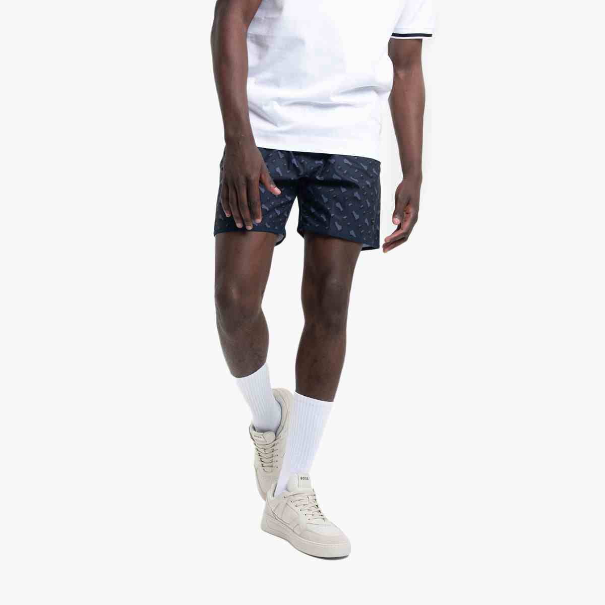 Geomatric-Print Swim Shorts
