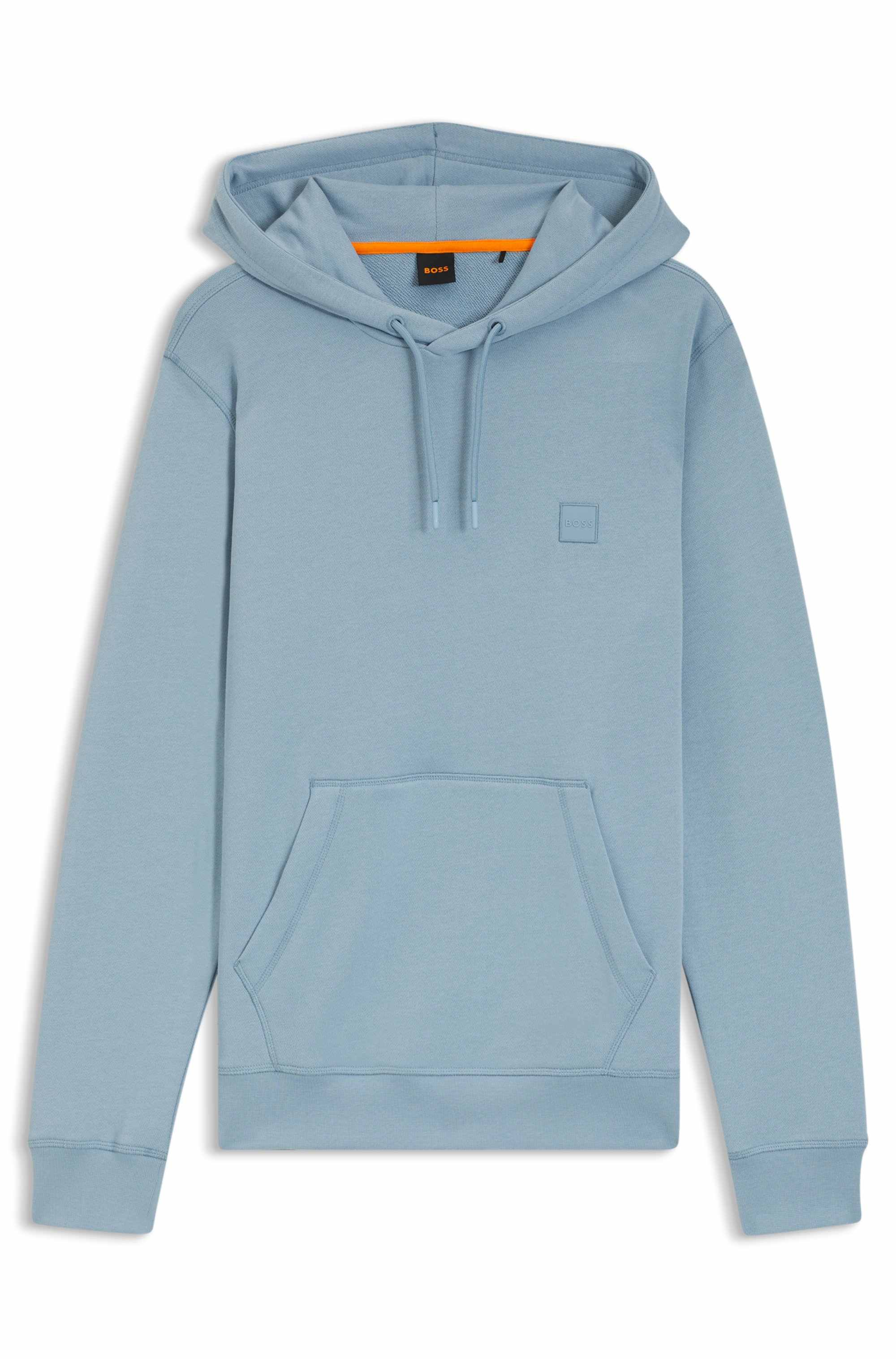 Cotton-terry hoodie with logo patch