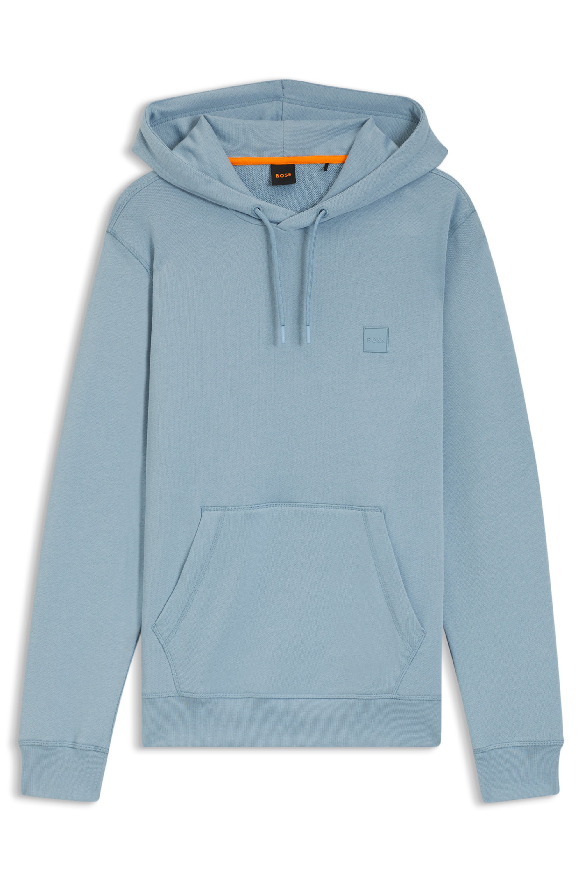 Cotton-terry hoodie with logo patch