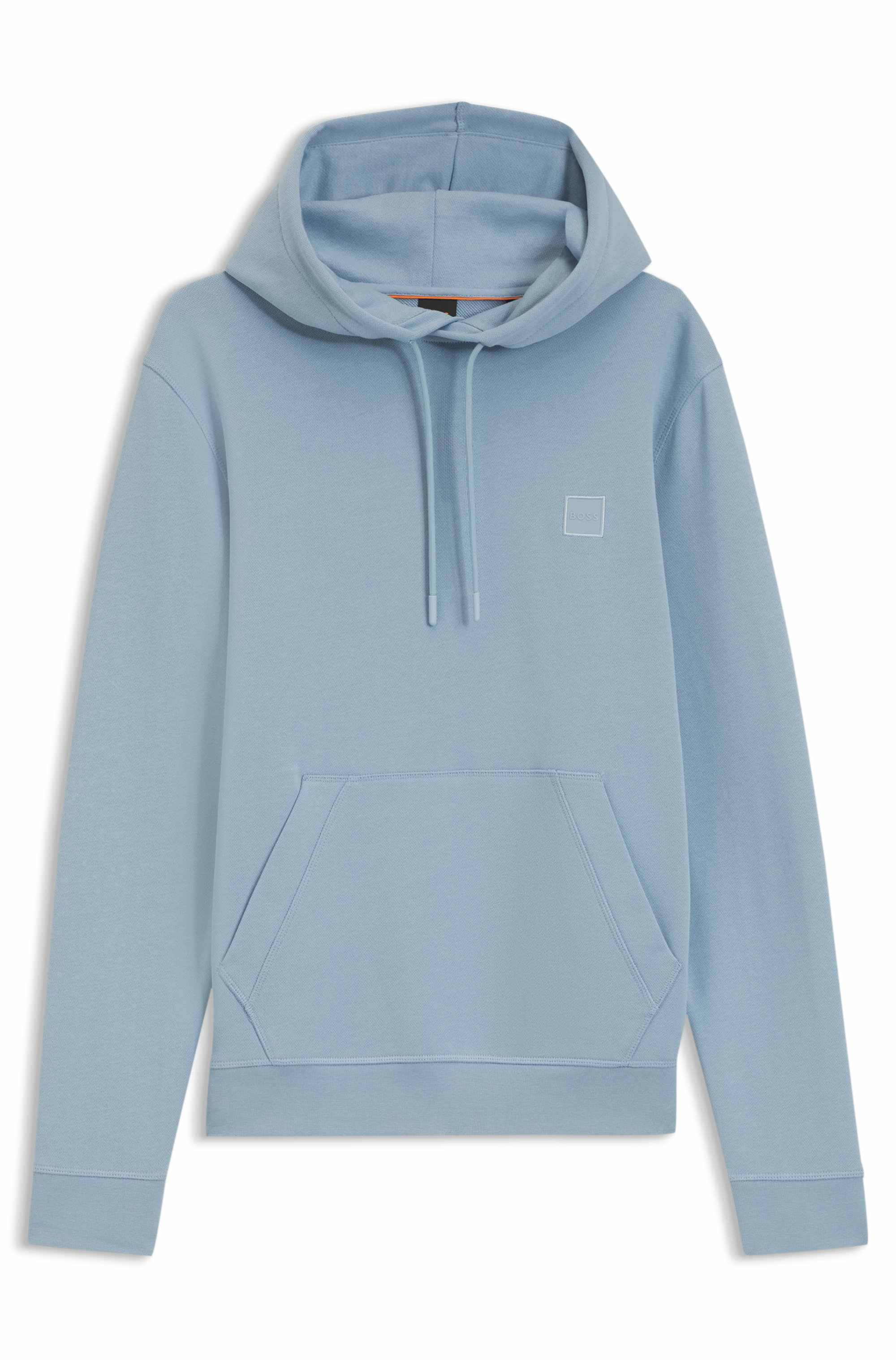 Cotton-terry hoodie with logo patch