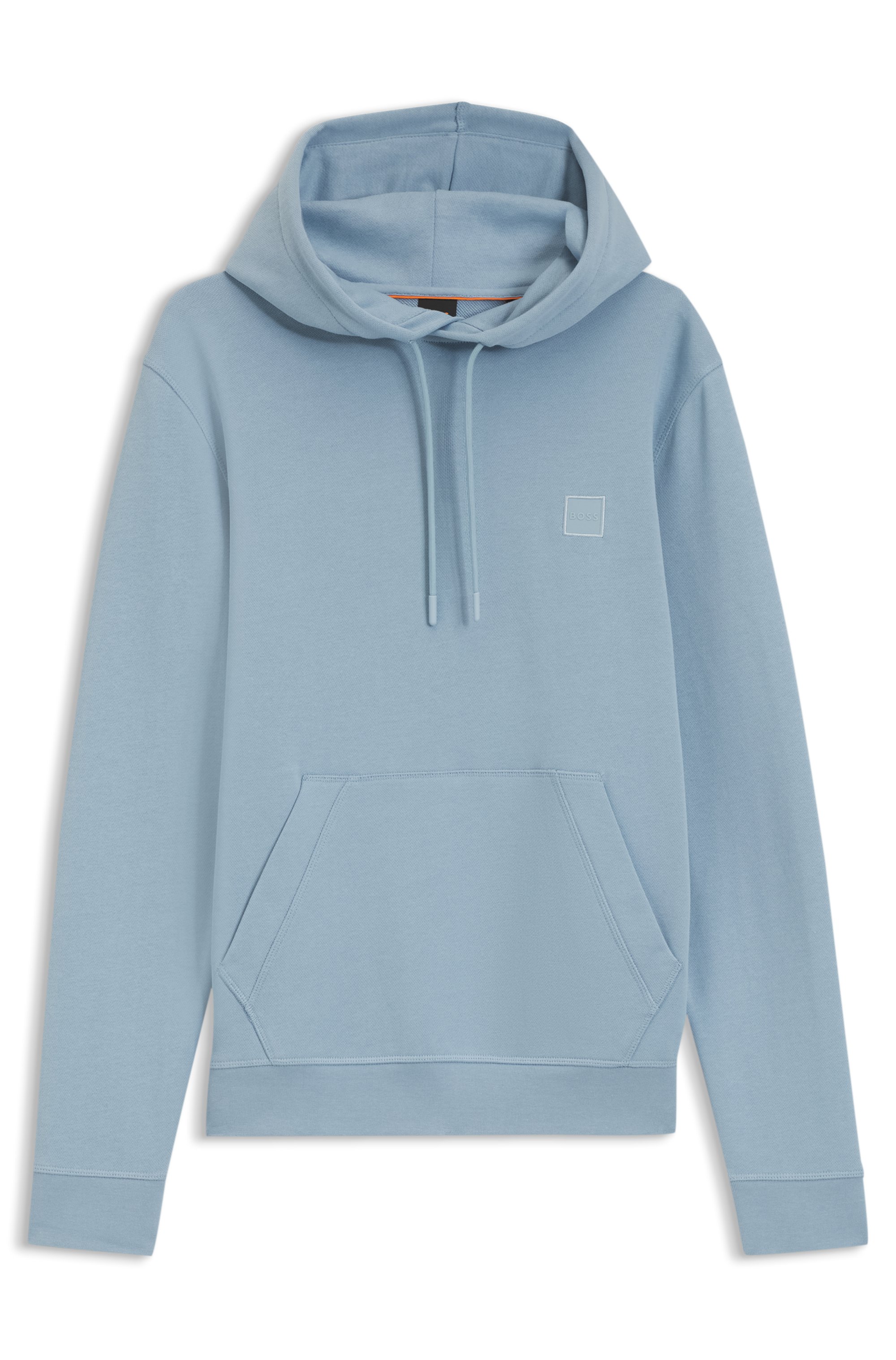 Cotton-terry hoodie with logo patch
