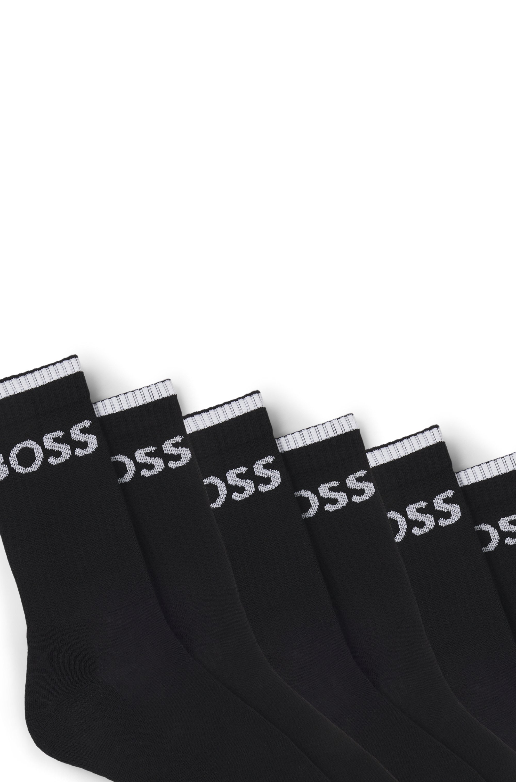 Six-pack of ribbed short socks in a cotton blend