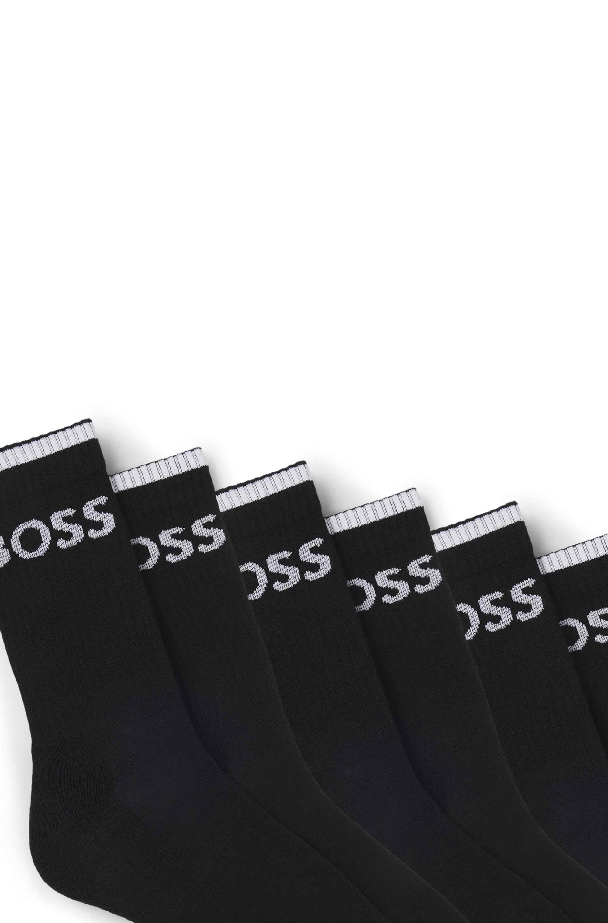 Six-pack of ribbed short socks in a cotton blend