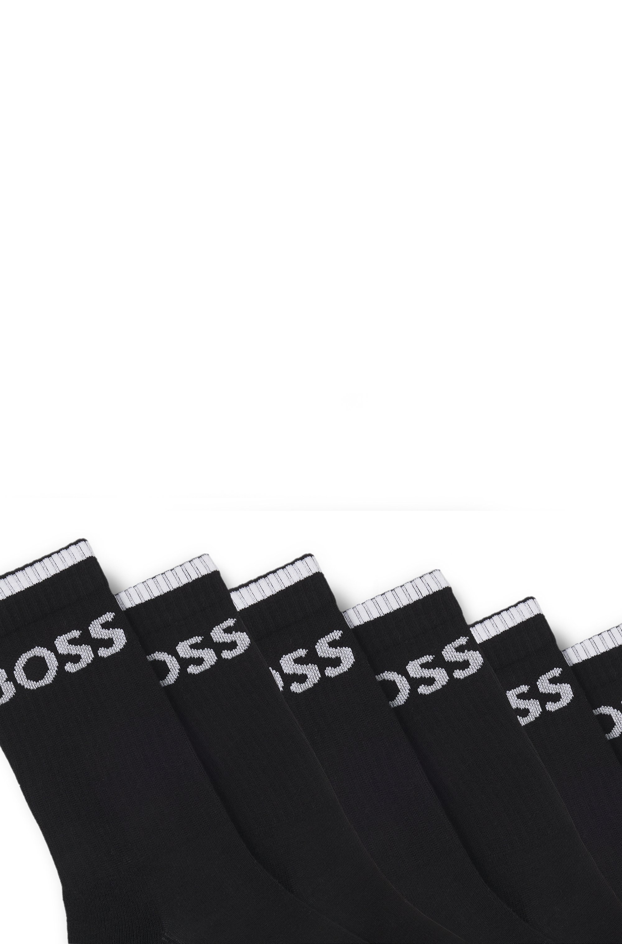 Six-pack of ribbed short socks in a cotton blend