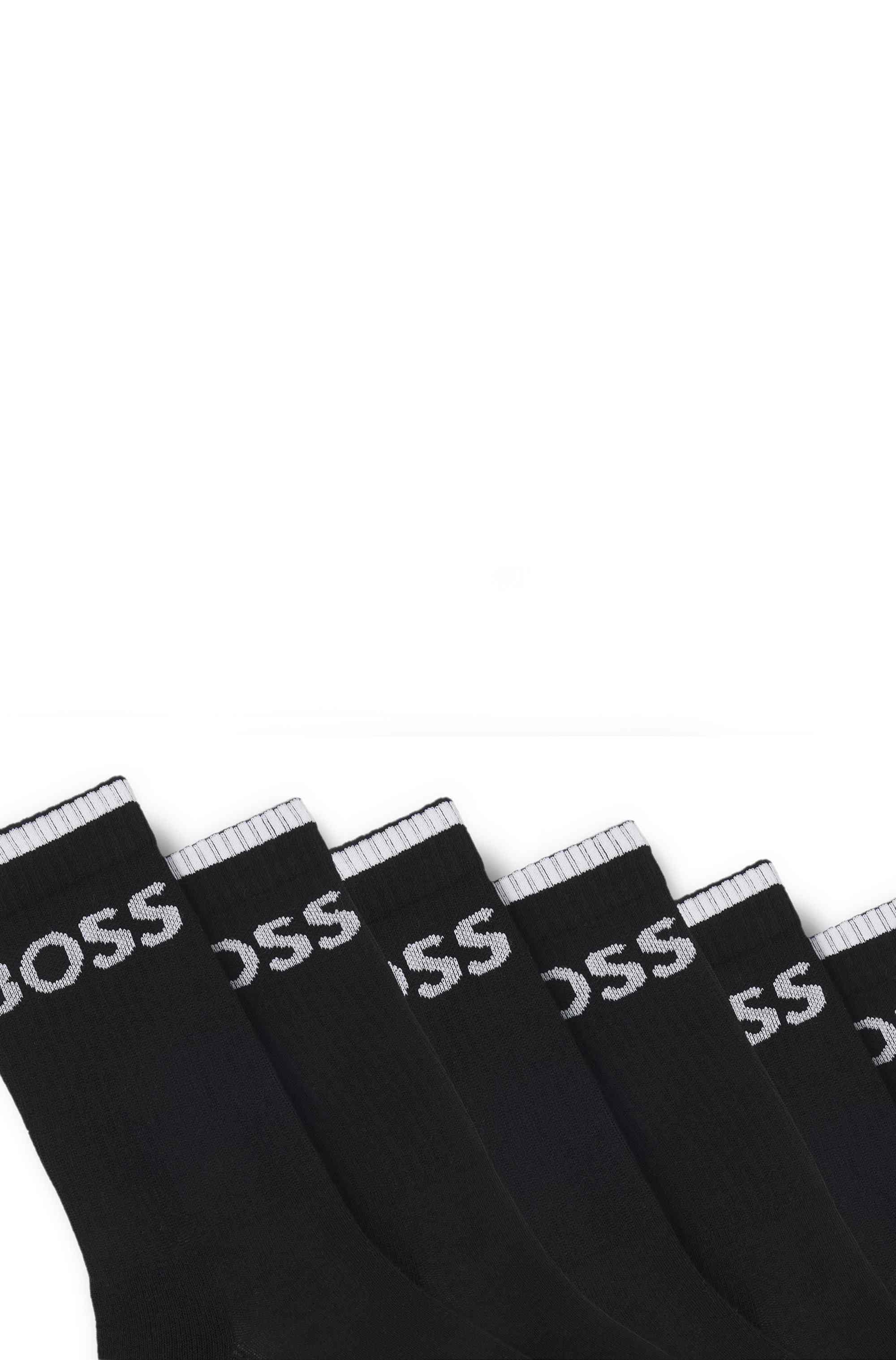 Six-pack of ribbed short socks in a cotton blend