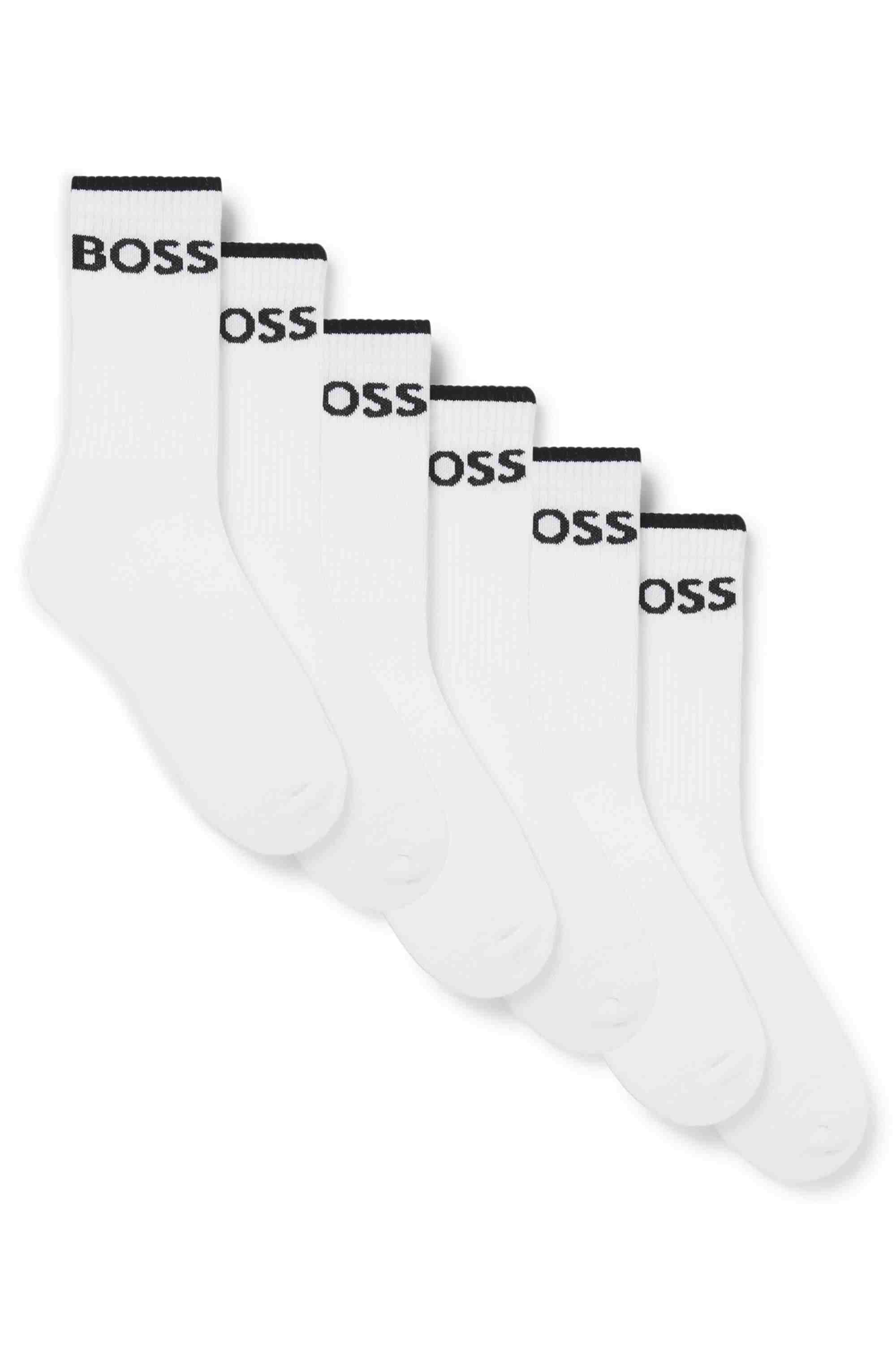 Six-pack of ribbed short socks in a cotton blend