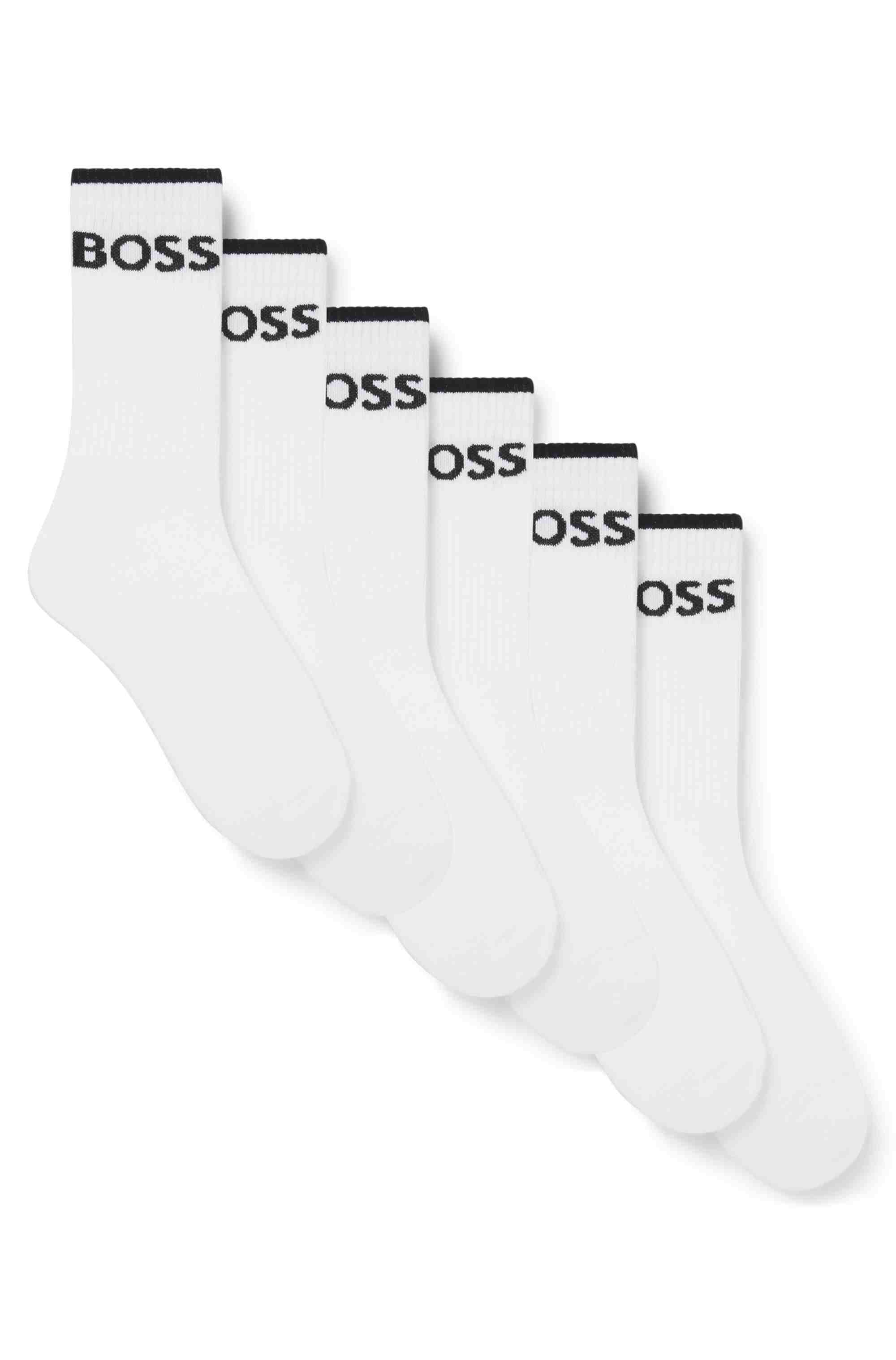 Six-pack of ribbed short socks in a cotton blend