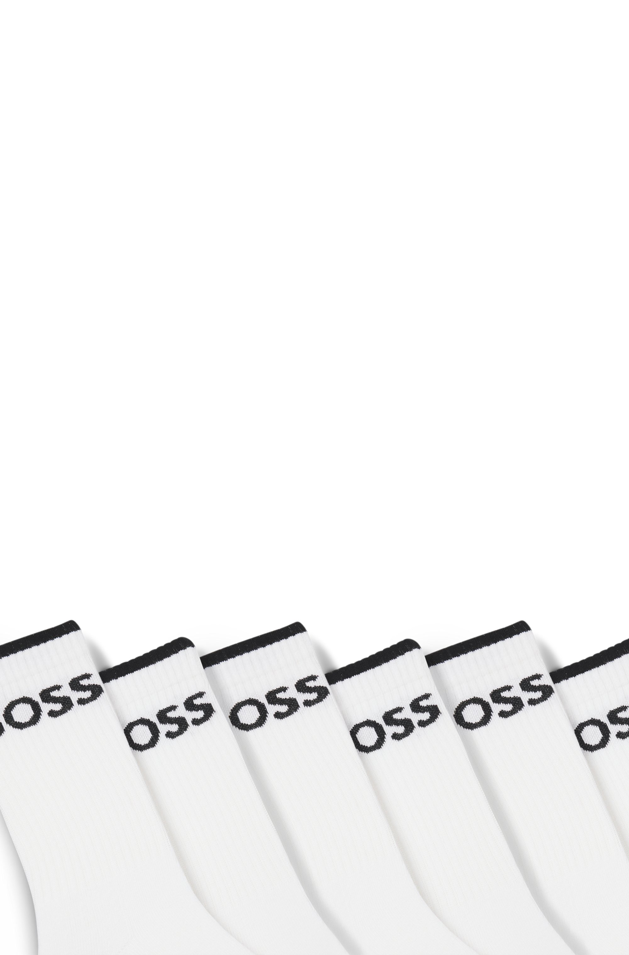 Six-pack of ribbed short socks in a cotton blend