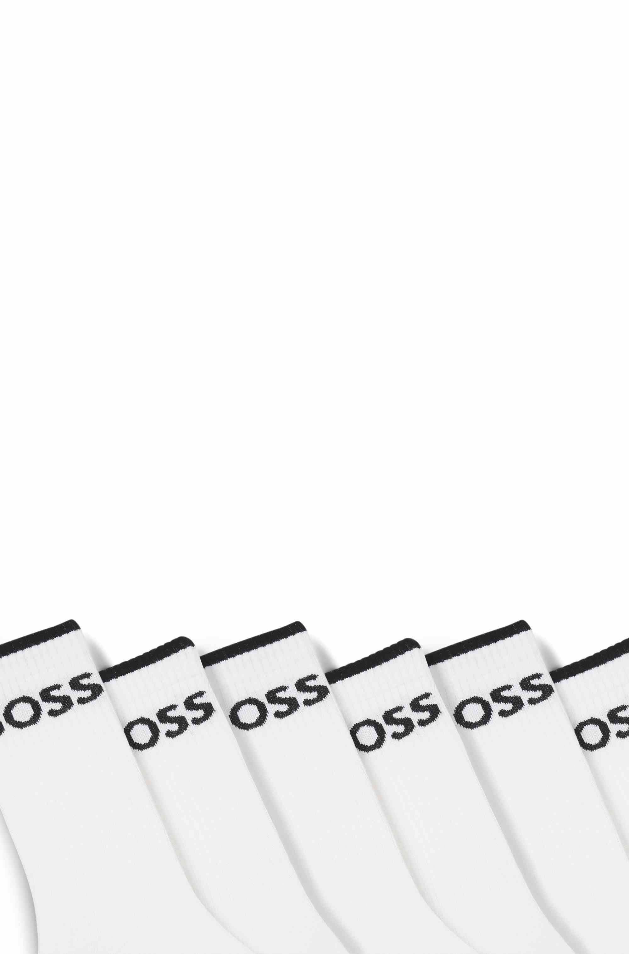 Six-pack of ribbed short socks in a cotton blend