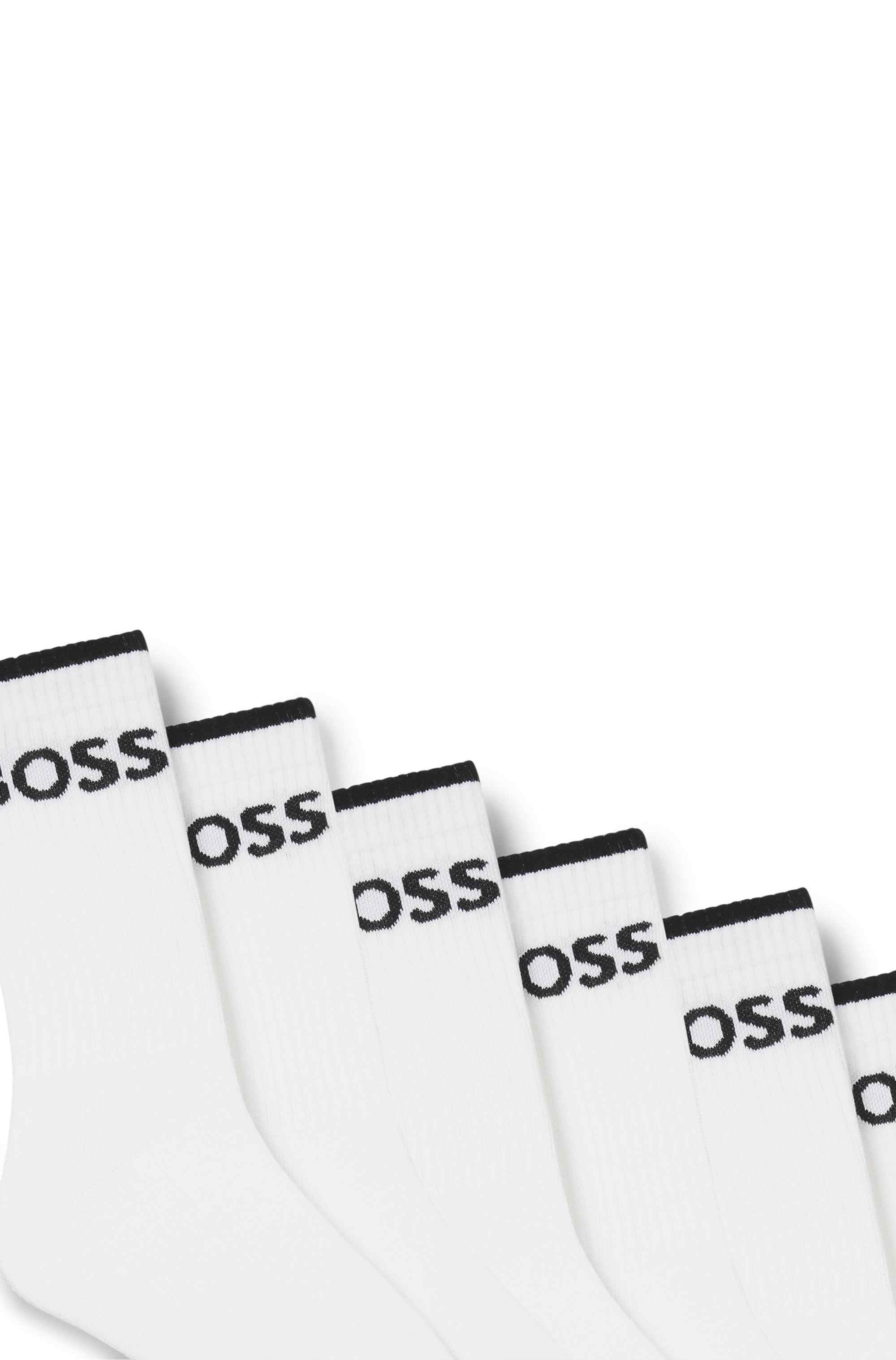 Six-pack of ribbed short socks in a cotton blend