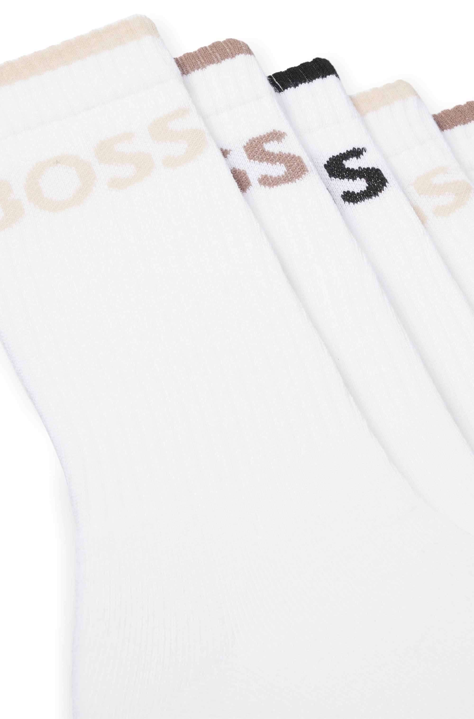 Six-pack of ribbed short socks in a cotton blend