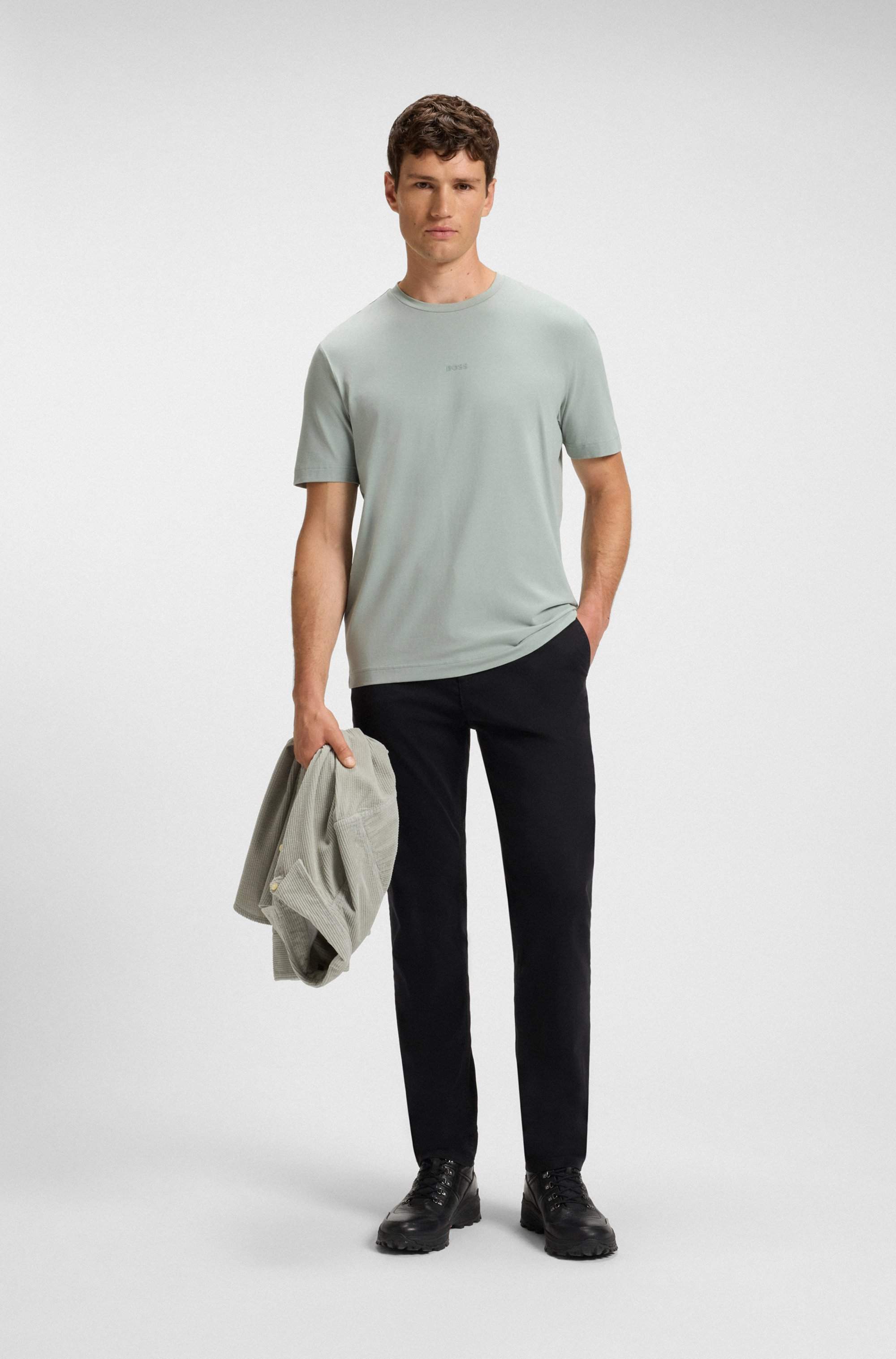 Tapered-fit chinos in stretch-cotton satin