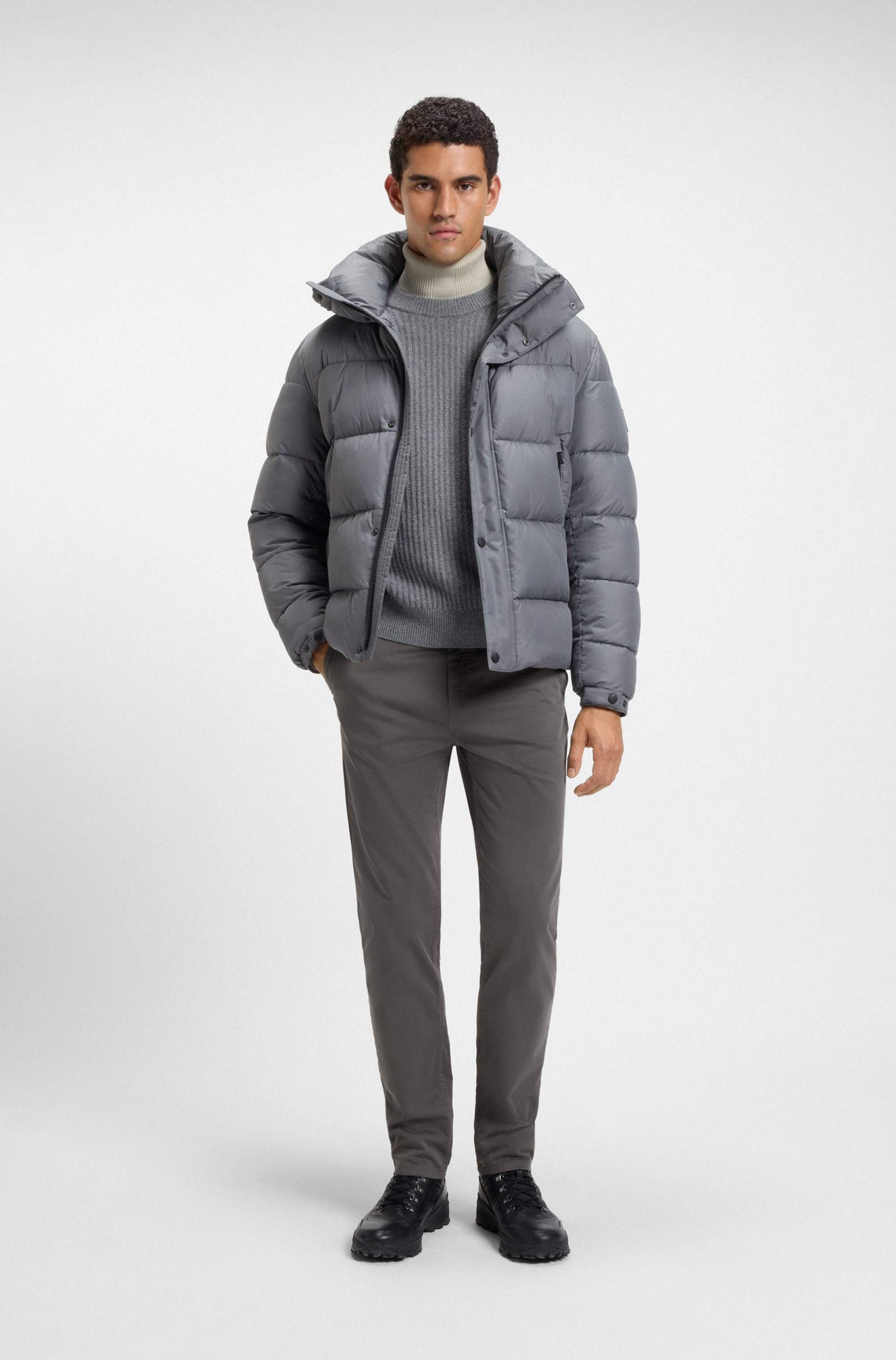 Tapered-fit chinos in stretch-cotton satin