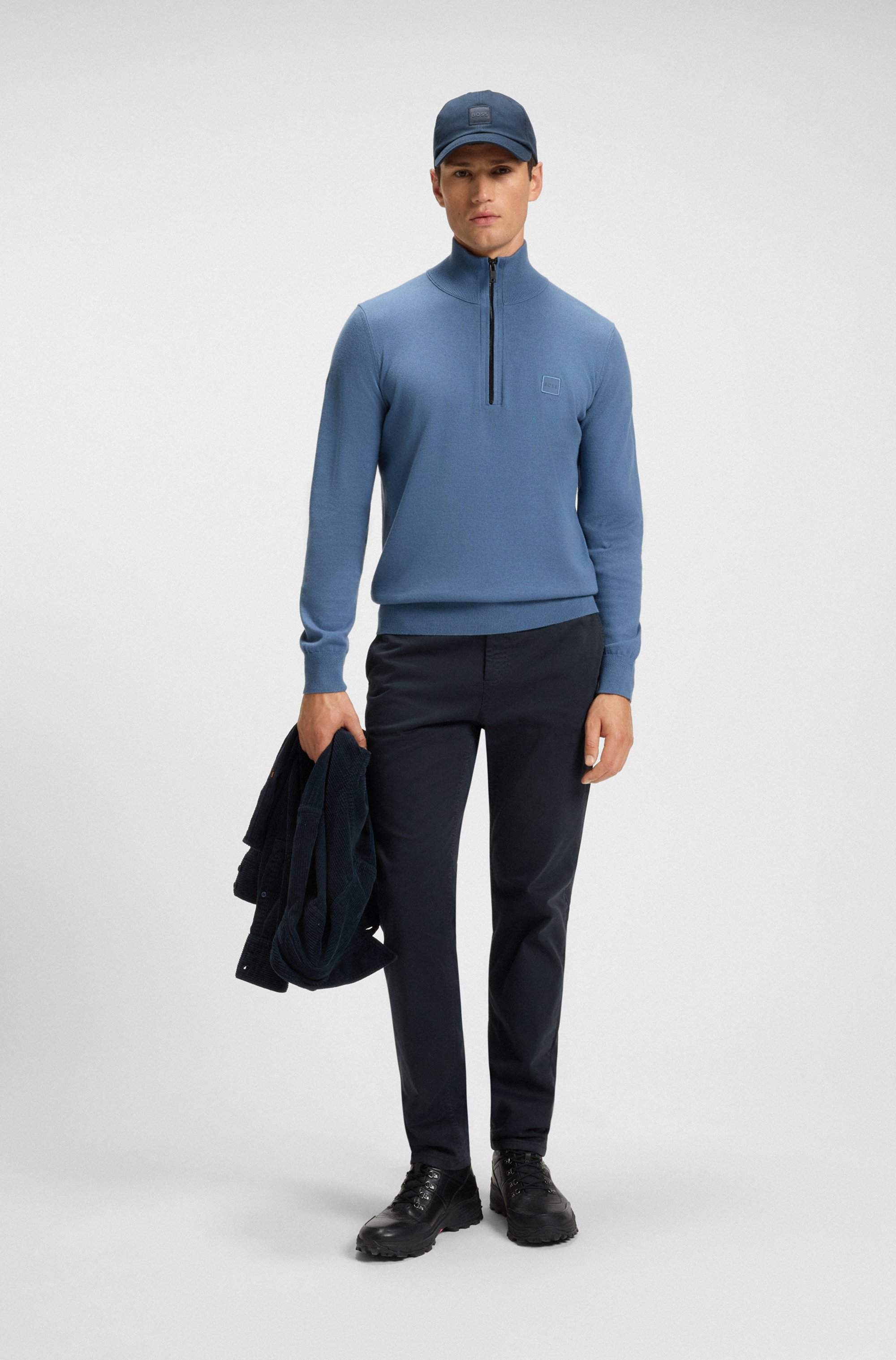 Tapered-fit chinos in stretch-cotton satin