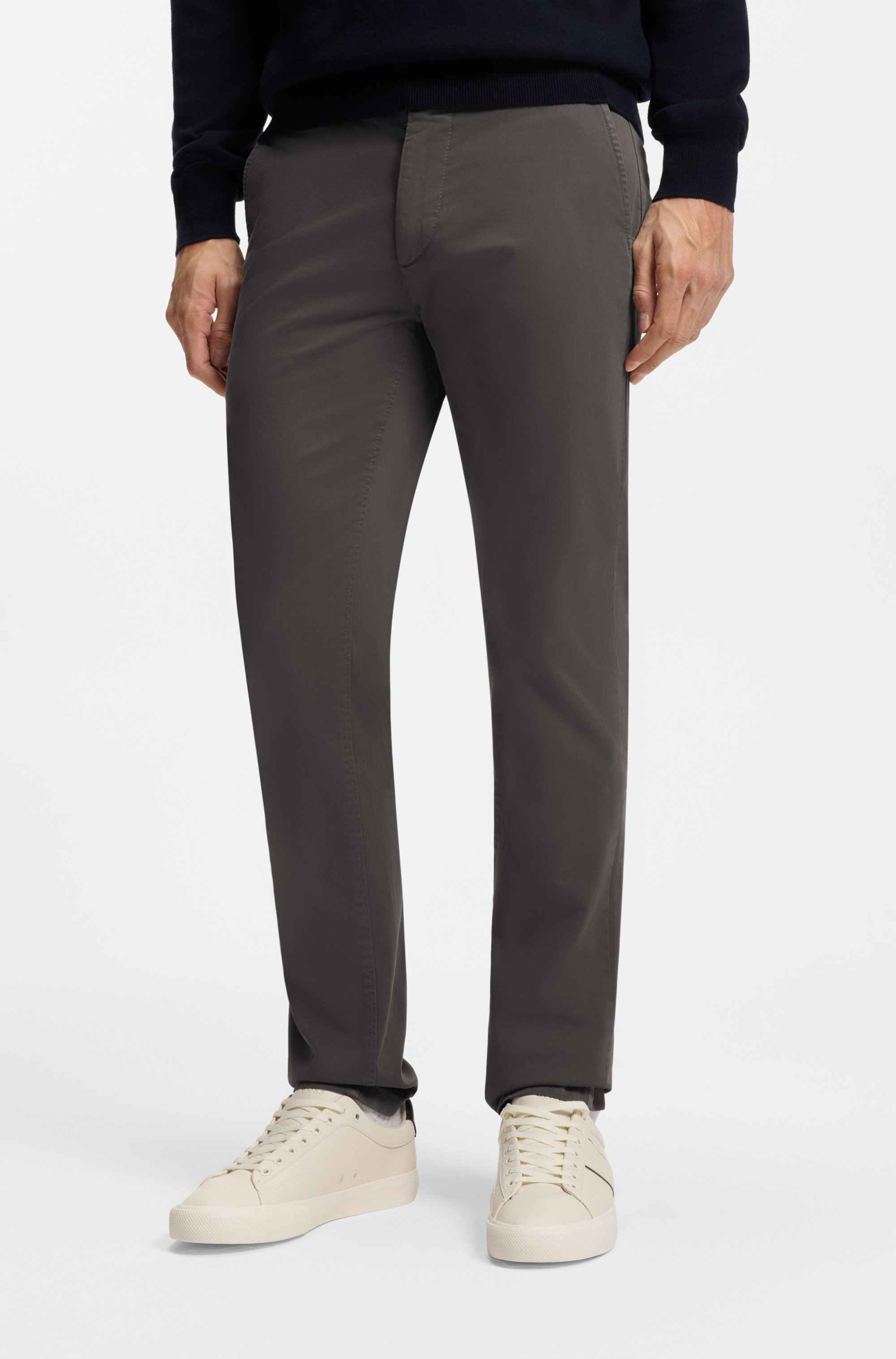 Slim-fit chinos in stretch-cotton satin