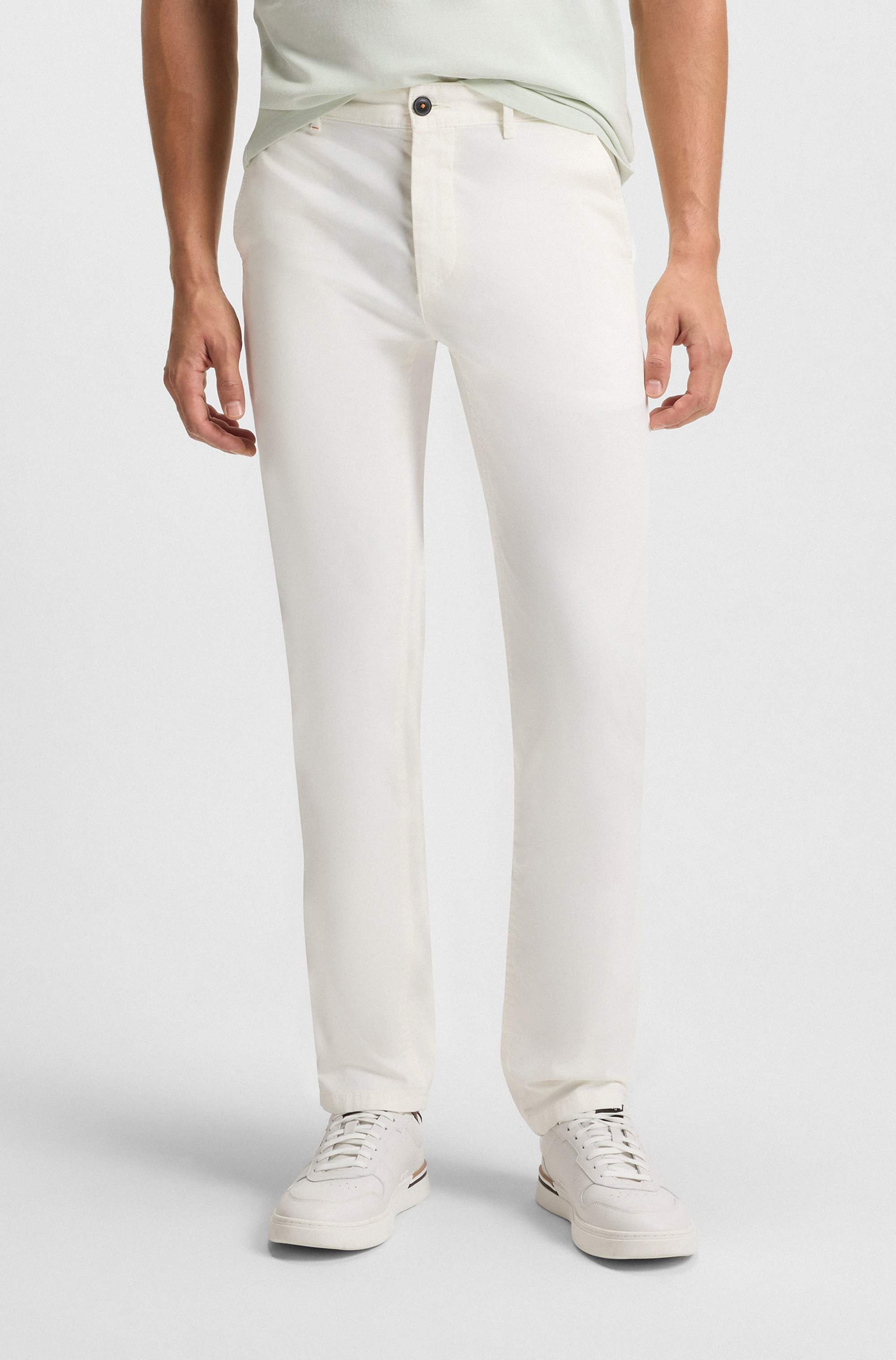 Slim-fit chinos in stretch-cotton satin