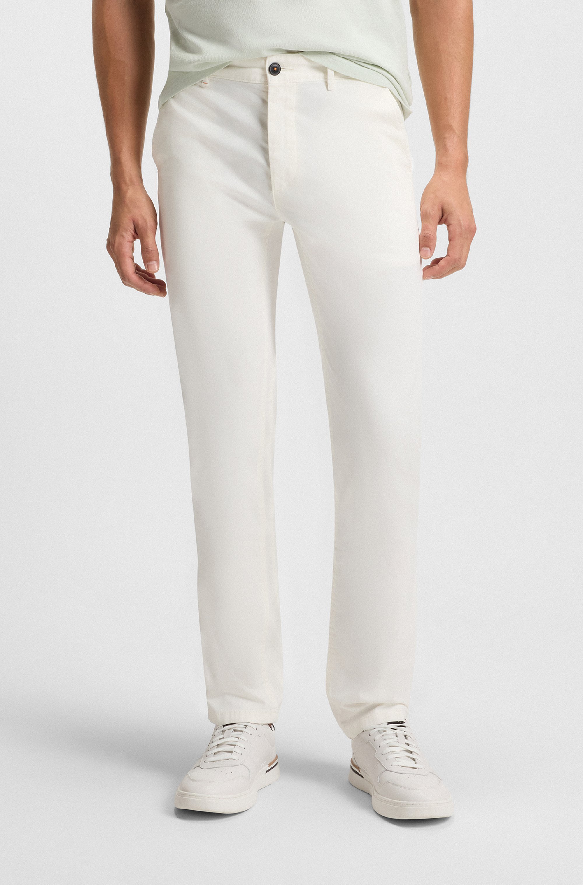 Slim-fit chinos in stretch-cotton satin