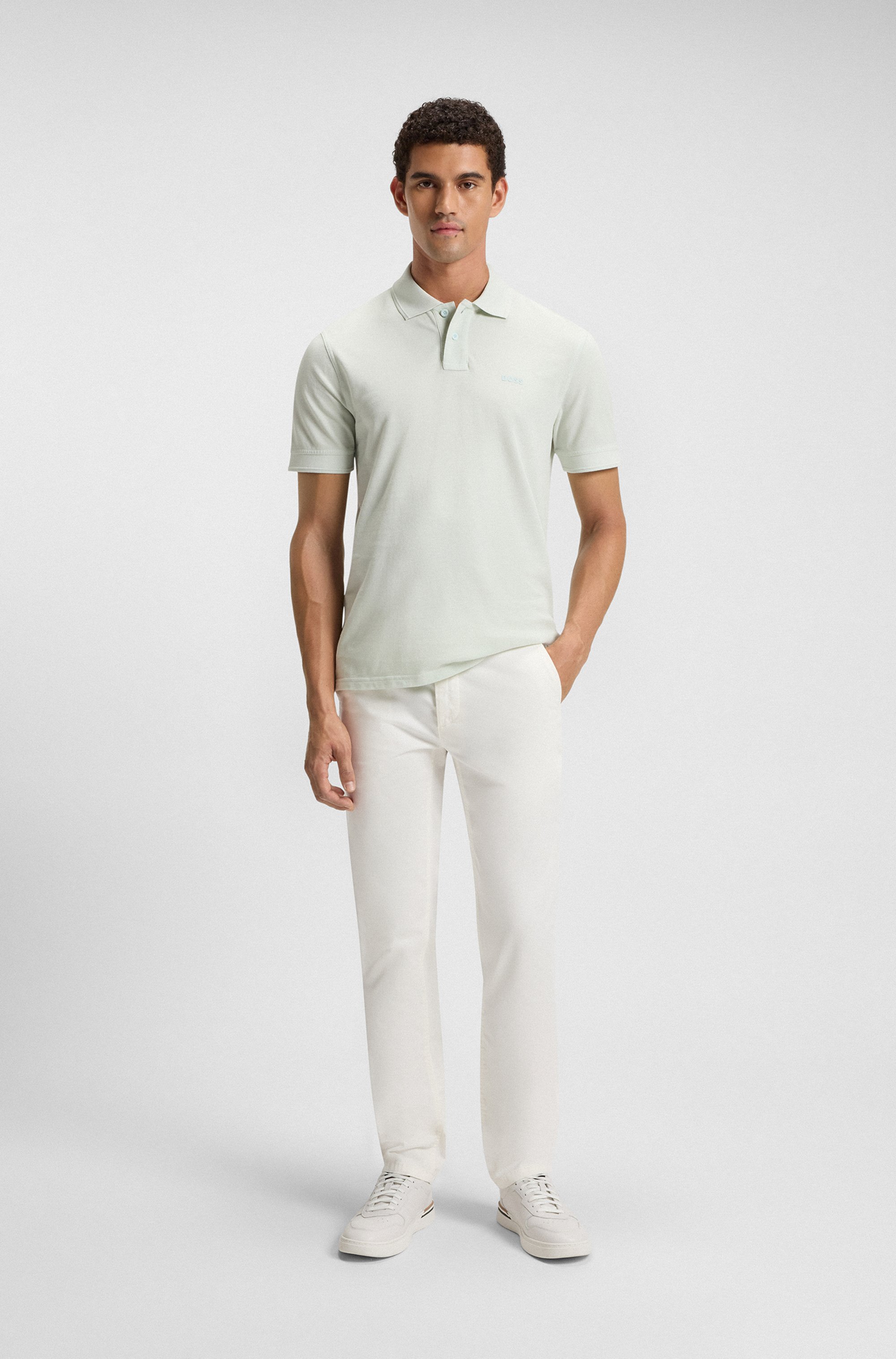 Slim-fit chinos in stretch-cotton satin