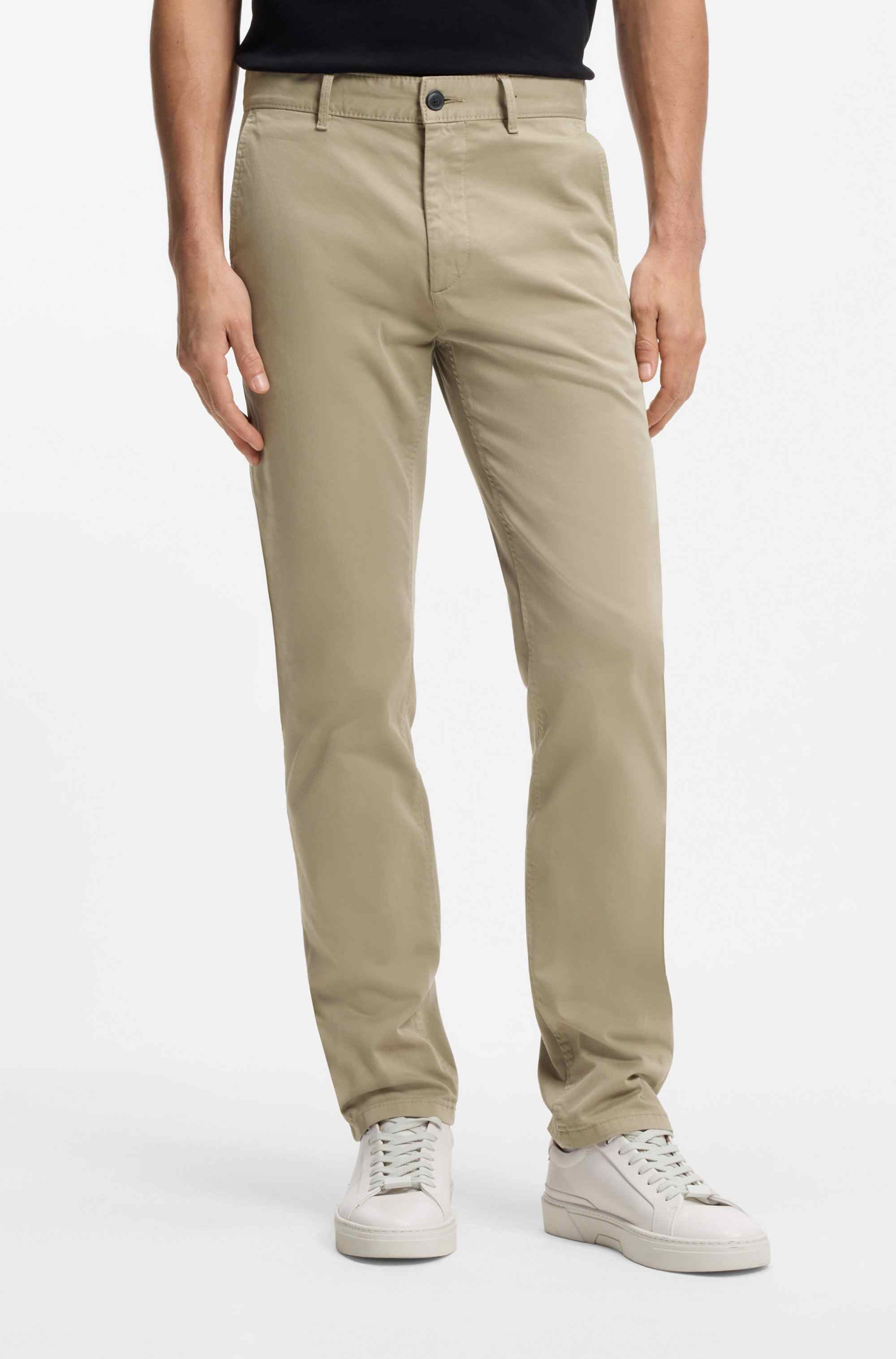 Slim-fit chinos in stretch-cotton satin