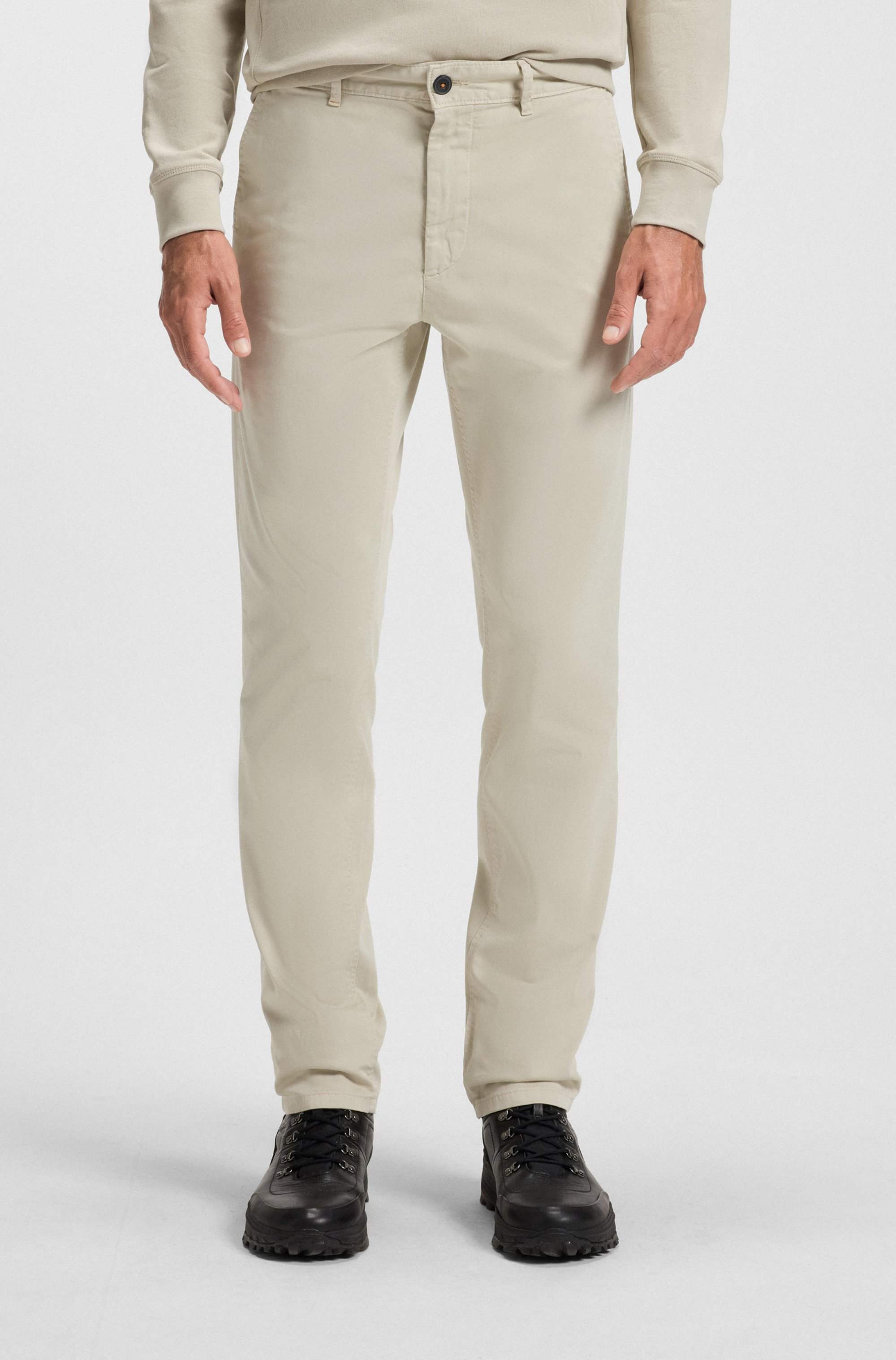 Slim-fit chinos in stretch-cotton satin