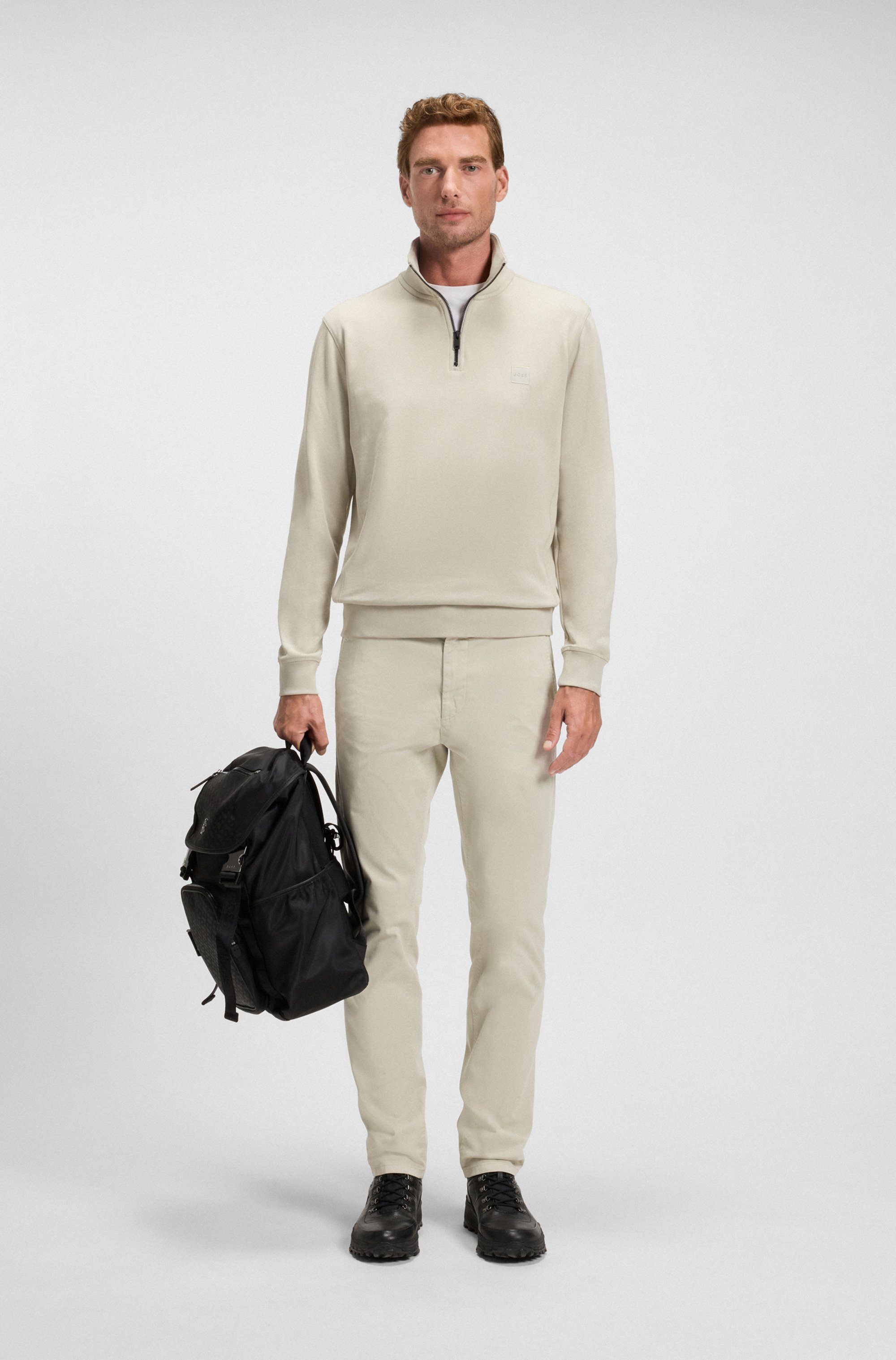 Slim-fit chinos in stretch-cotton satin