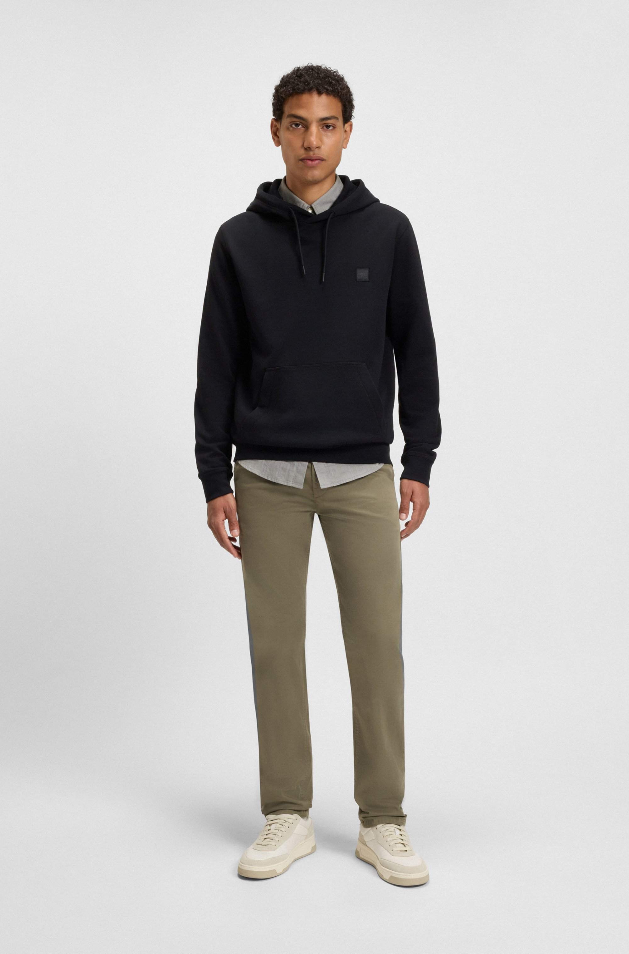 Slim-fit chinos in stretch-cotton satin