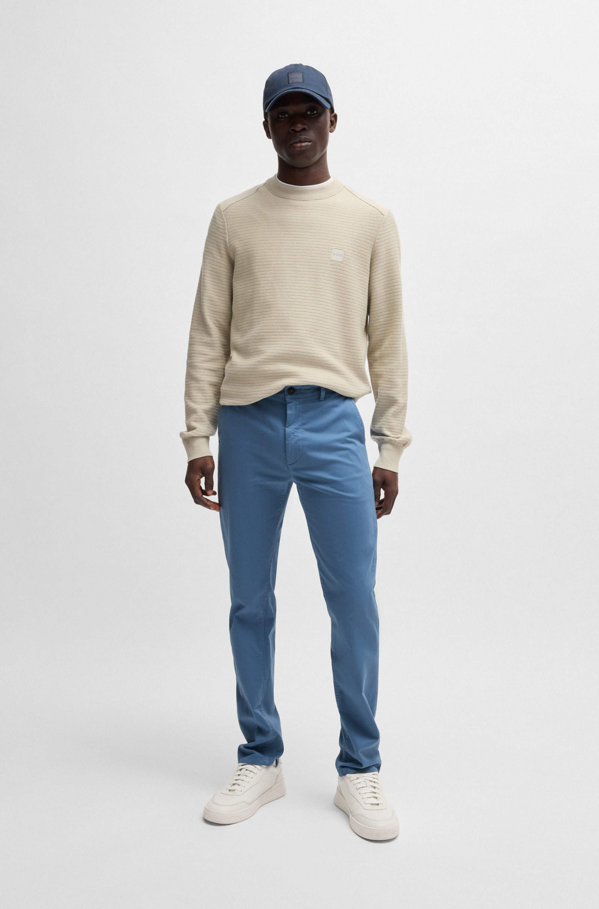 Slim-fit chinos in stretch-cotton satin