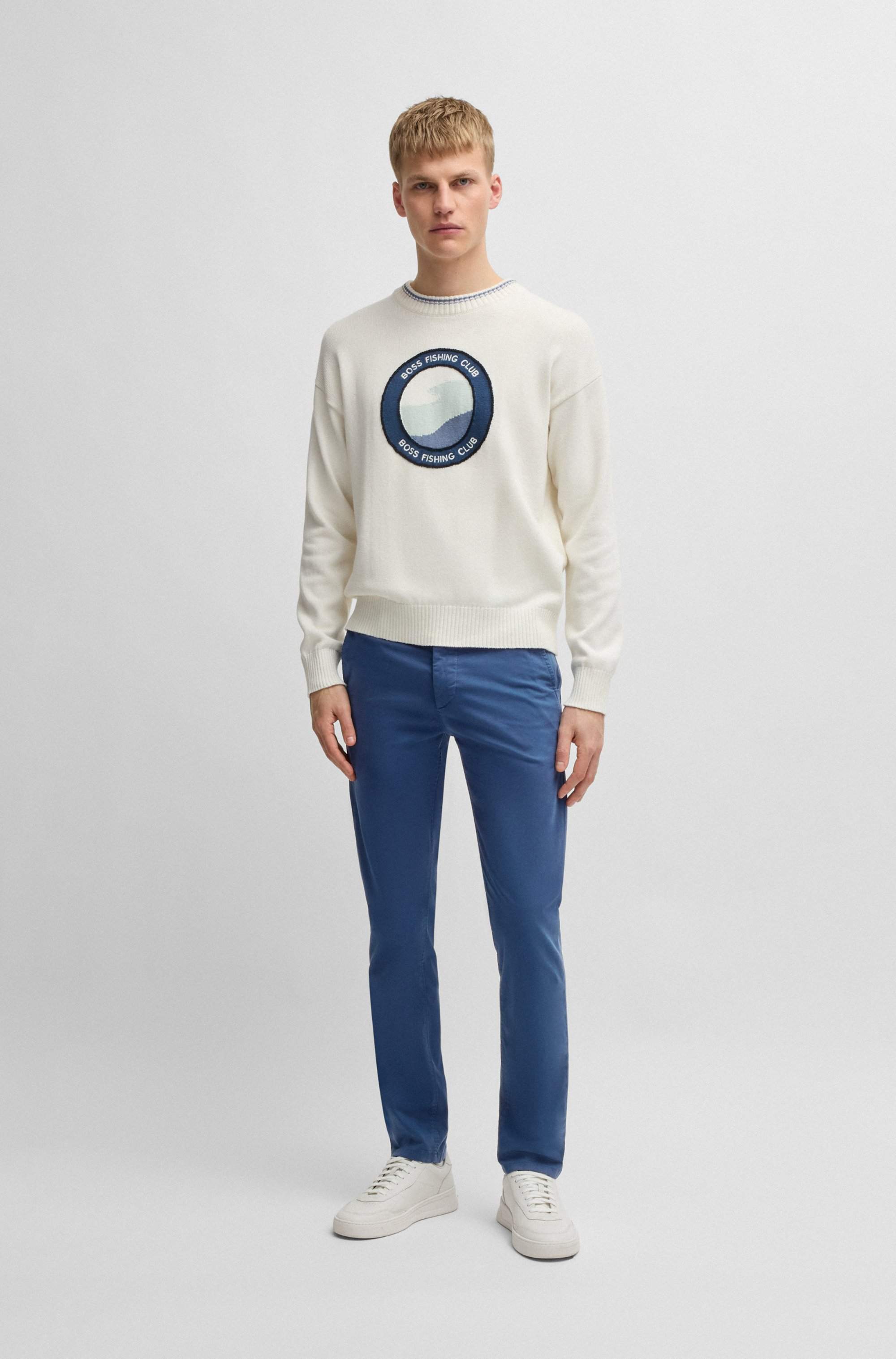 Slim-fit chinos in stretch-cotton satin