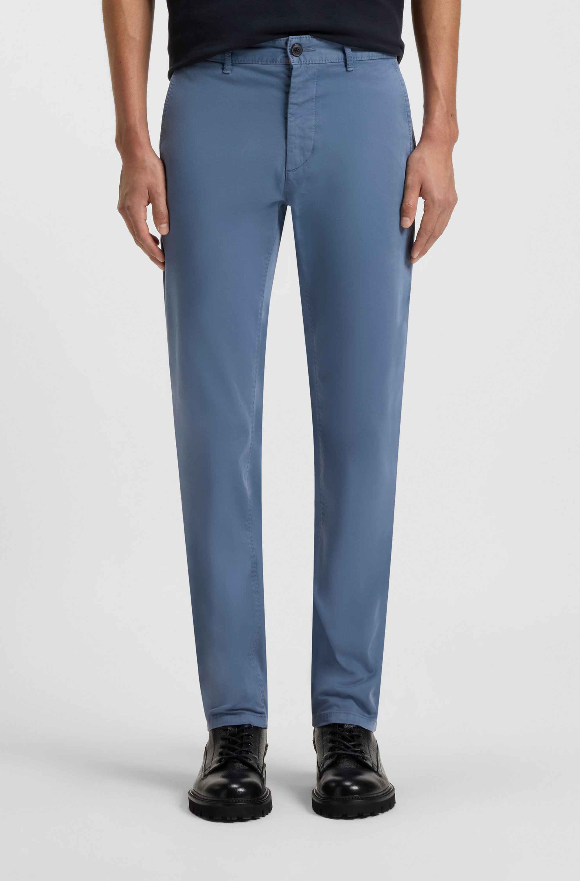 Slim-fit chinos in stretch-cotton satin