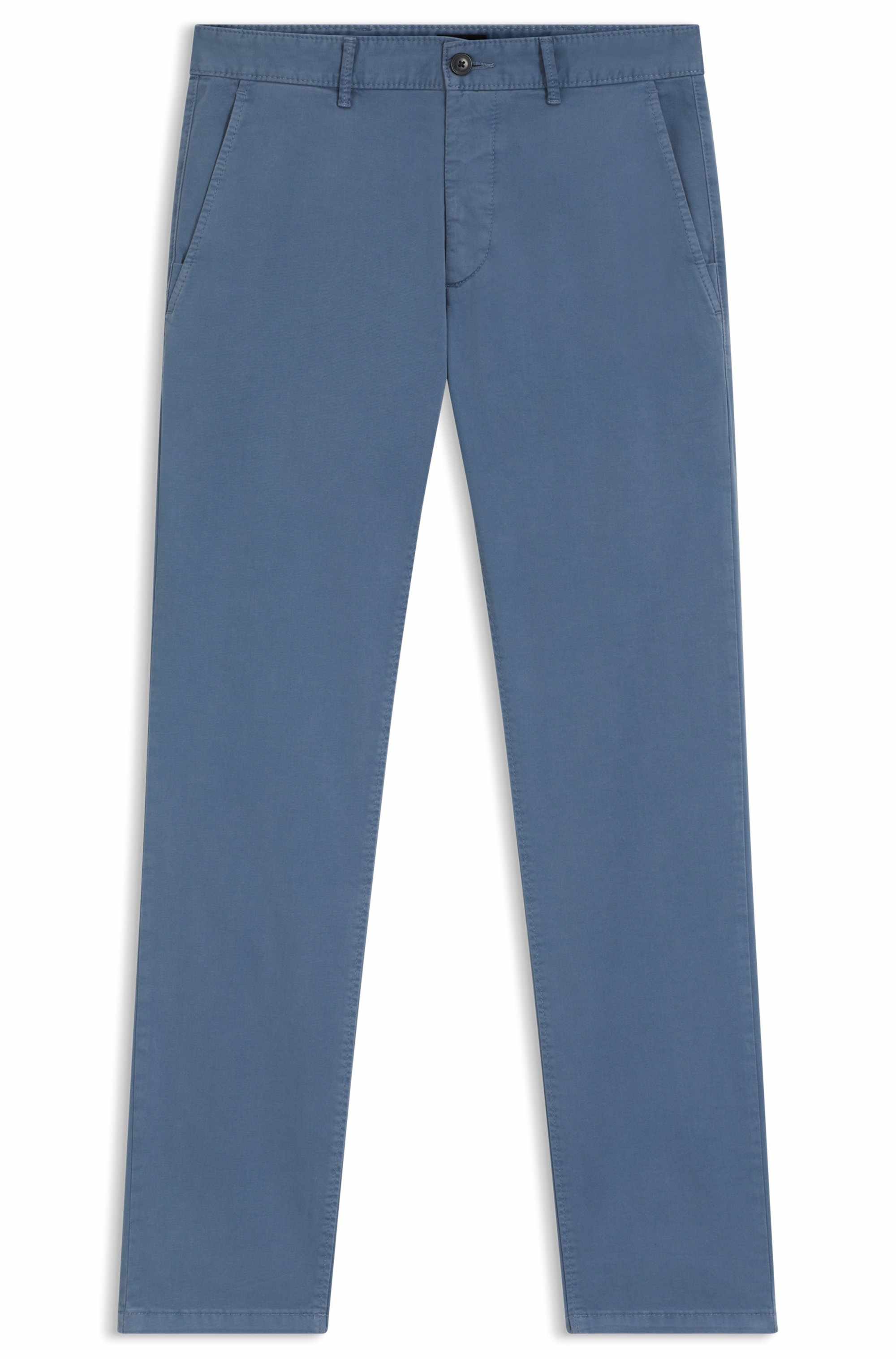 Slim-fit trousers in stretch-cotton satin