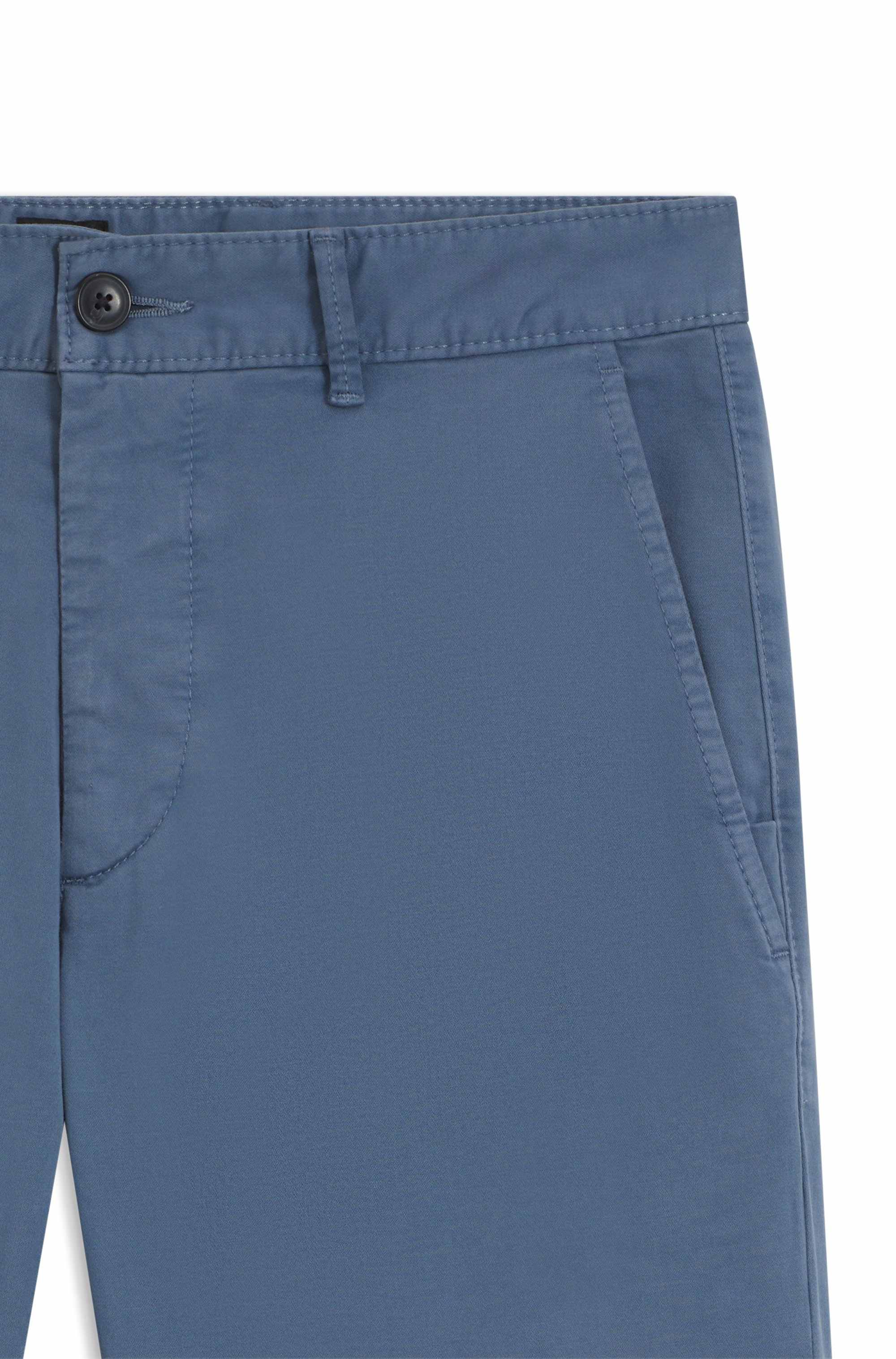 Slim-fit trousers in stretch-cotton satin