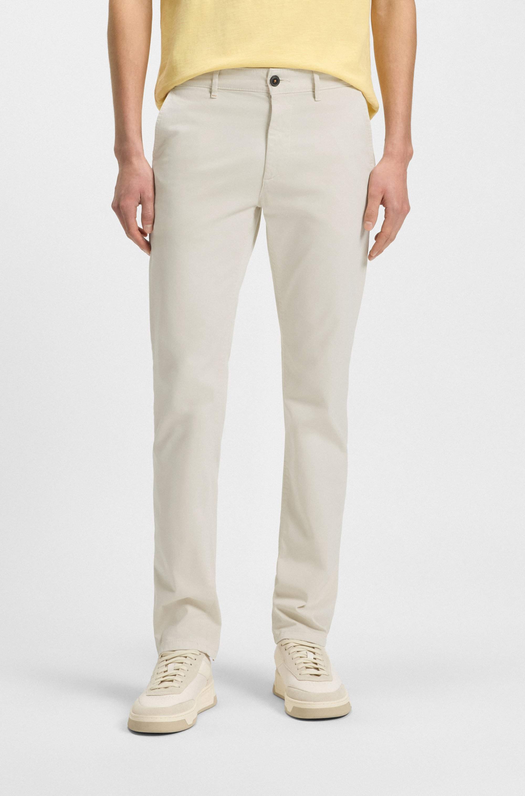 Slim-fit chinos in stretch-cotton satin