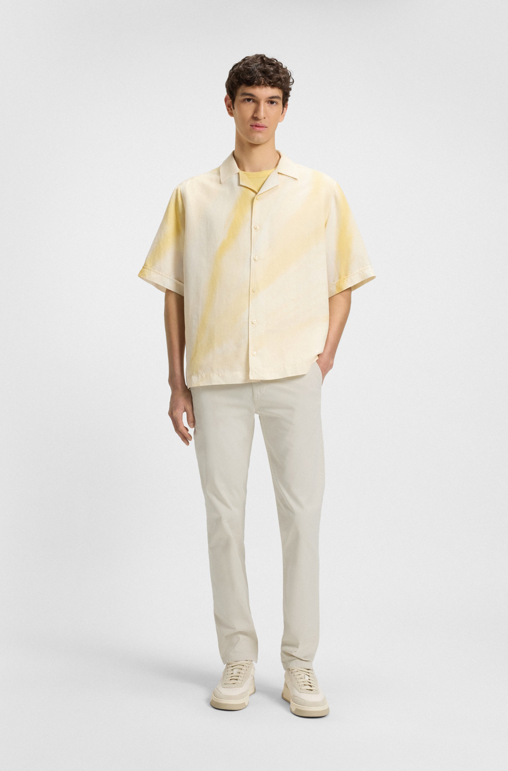 Slim-fit chinos in stretch-cotton satin