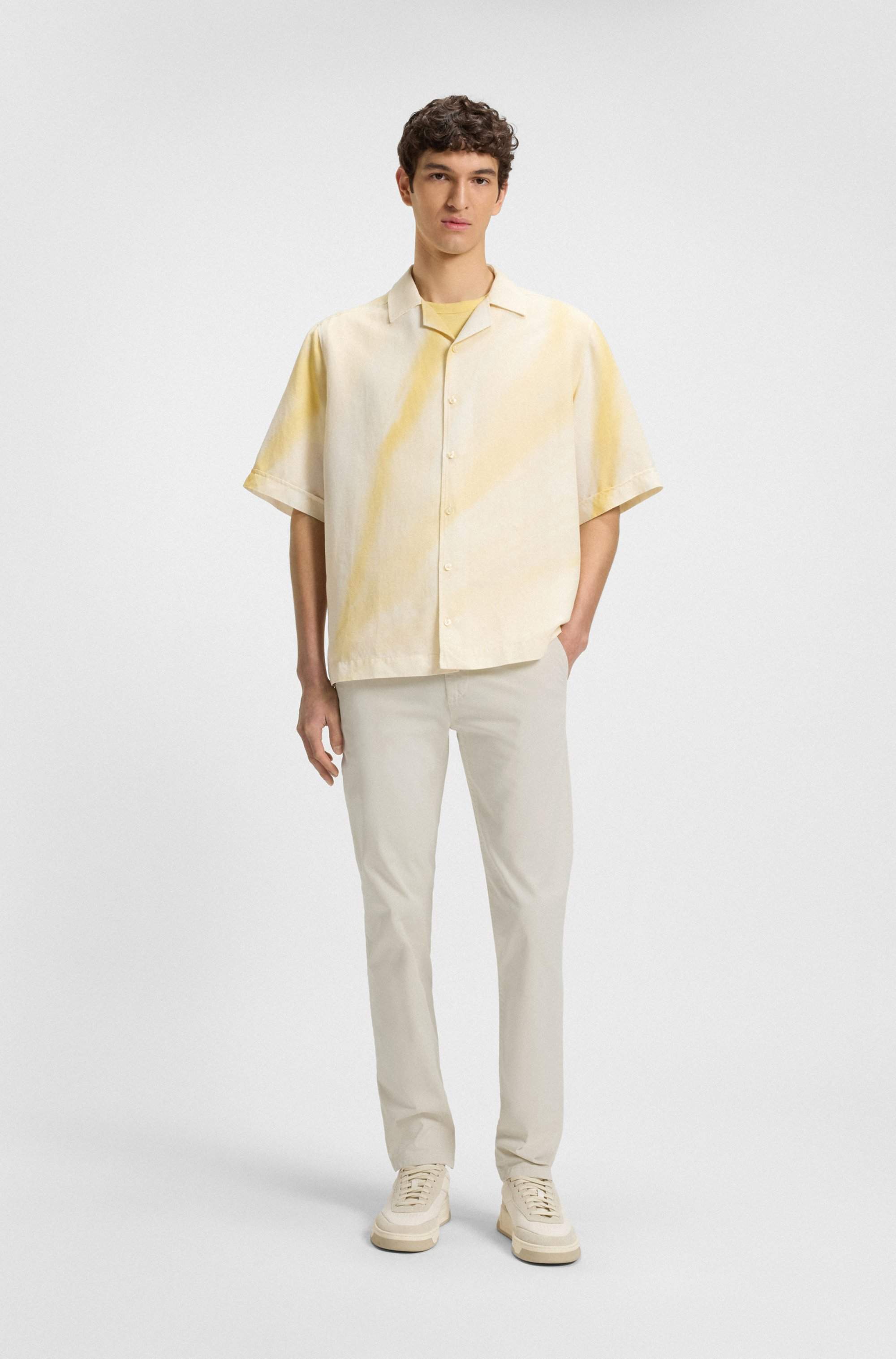 Slim-fit chinos in stretch-cotton satin