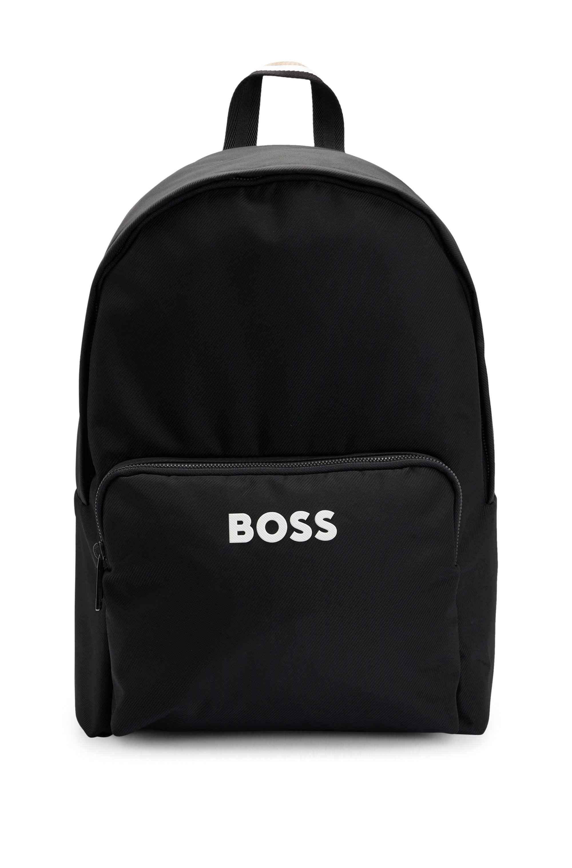 Adjustable-strap backpack with contrast logo