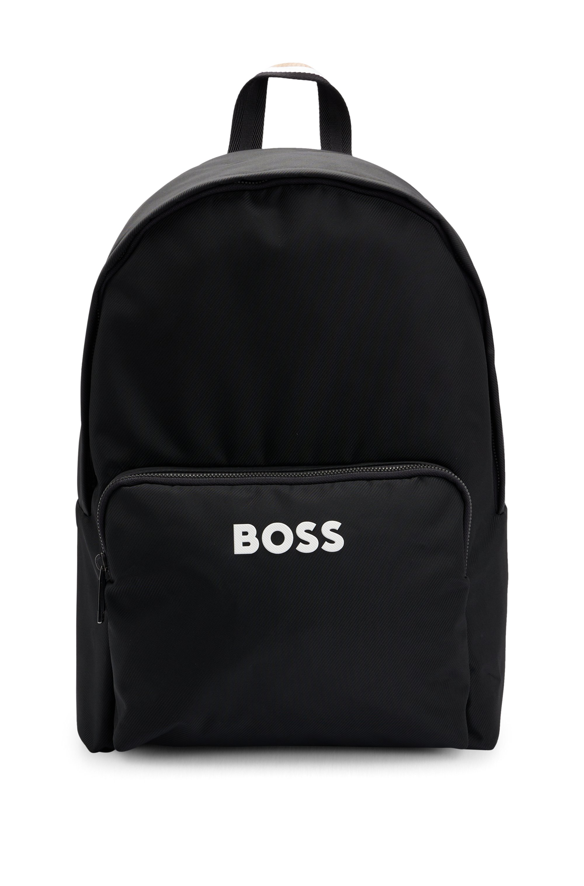Adjustable-strap backpack with contrast logo